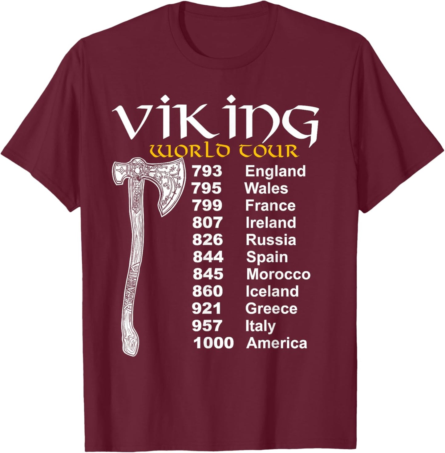 Viking World Tour T-Shirt - T-Shirt | Maroon