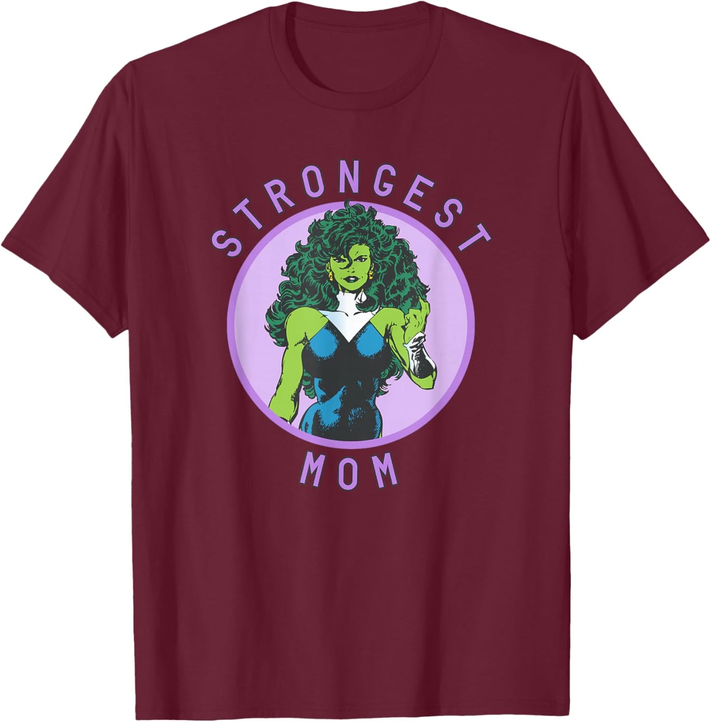 Marvel Mother's Day She-Hulk Strongest Mom Big Chest Logo T-Shirt - T-Shirt | Maroon