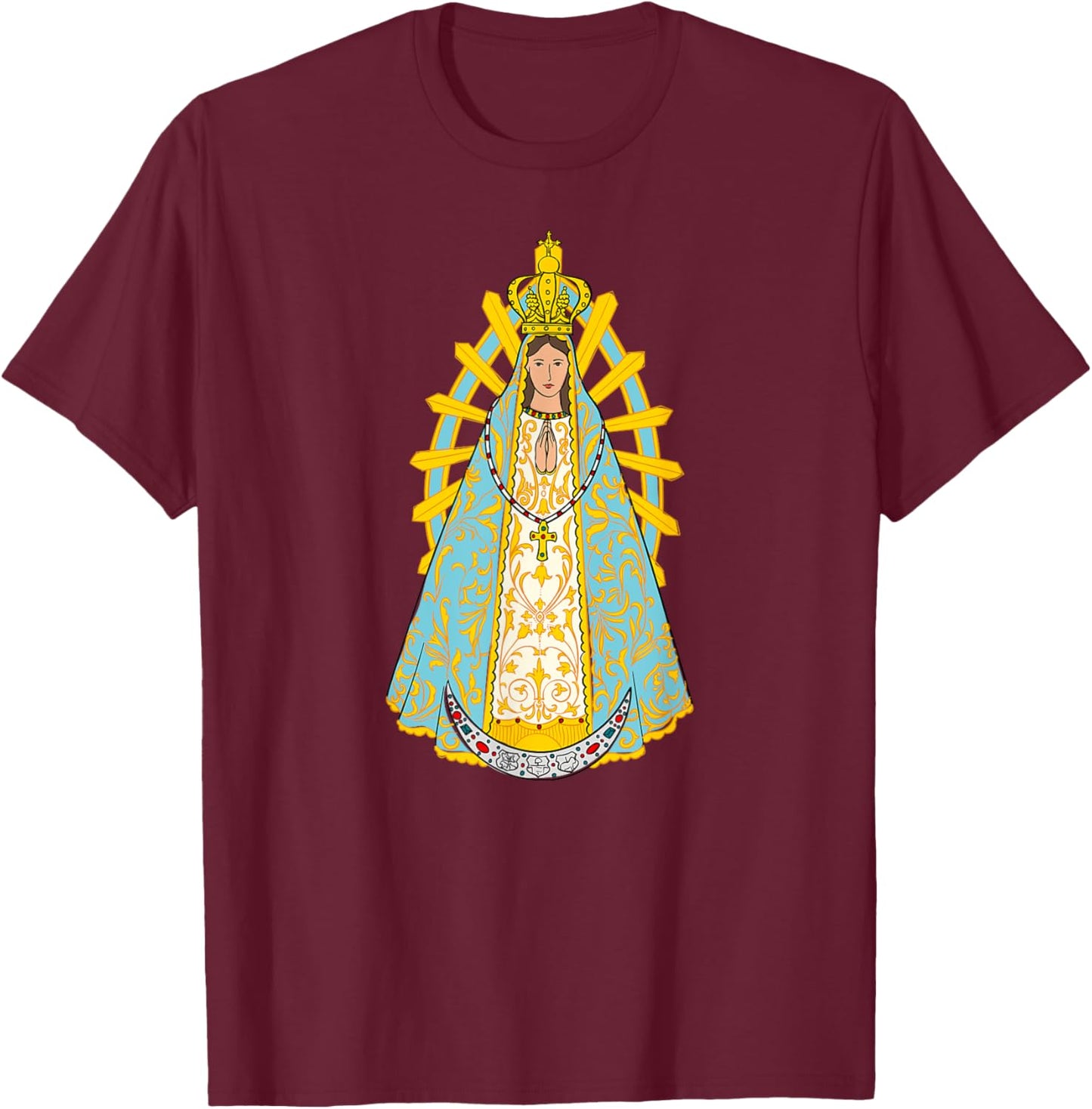 Lady of Lujan - Lady of Lujan - Virgen de Lujan T-Shirt - T-Shirt | Maroon