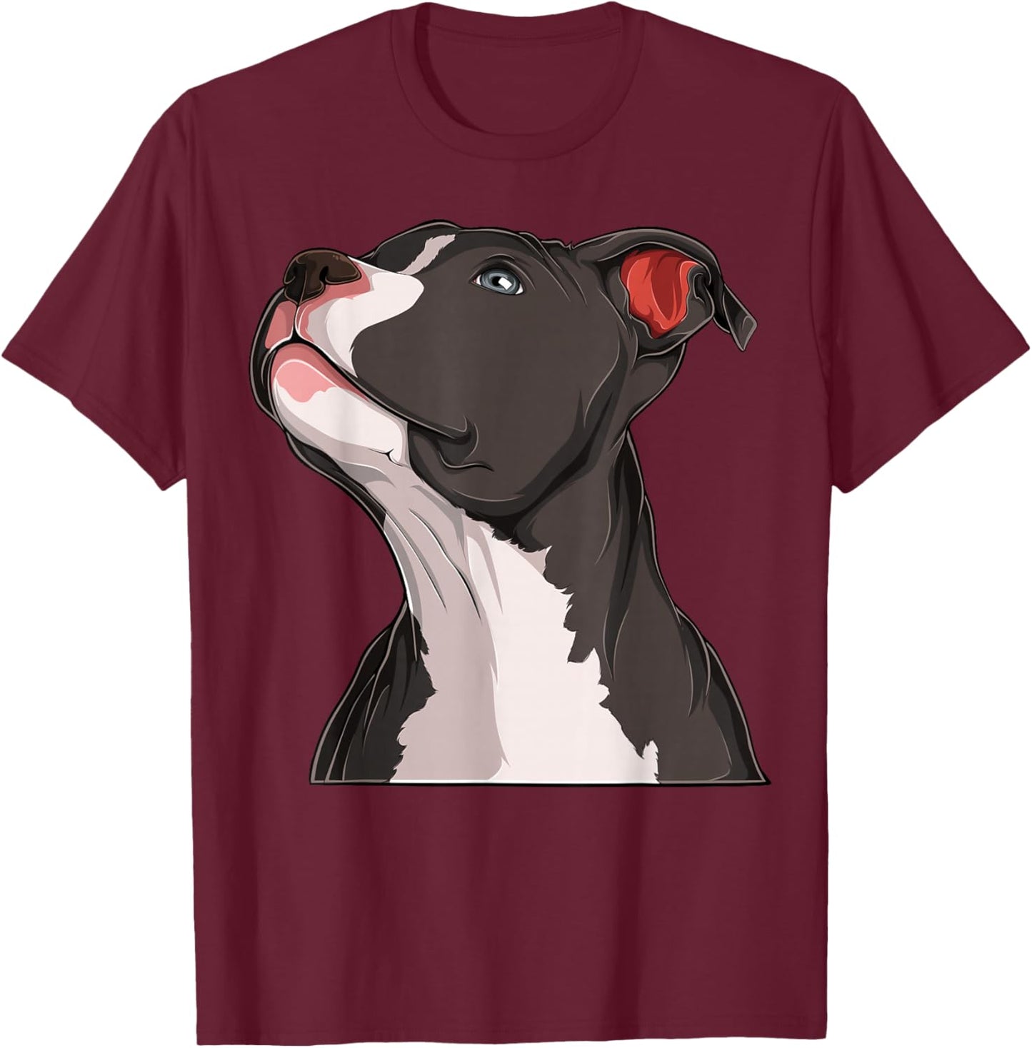 American Pit Bull Pitbull Terrier Dog Head Dog Canine T-Shirt - T-Shirt | Maroon