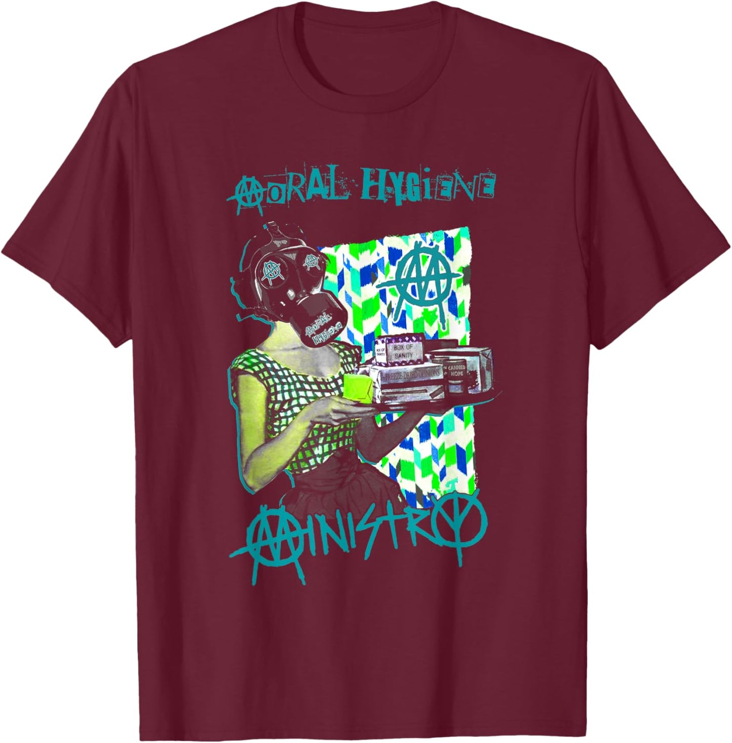 Ministry - Official Merchandise - Gas Mask Betty T-Shirt - T-Shirt | Maroon
