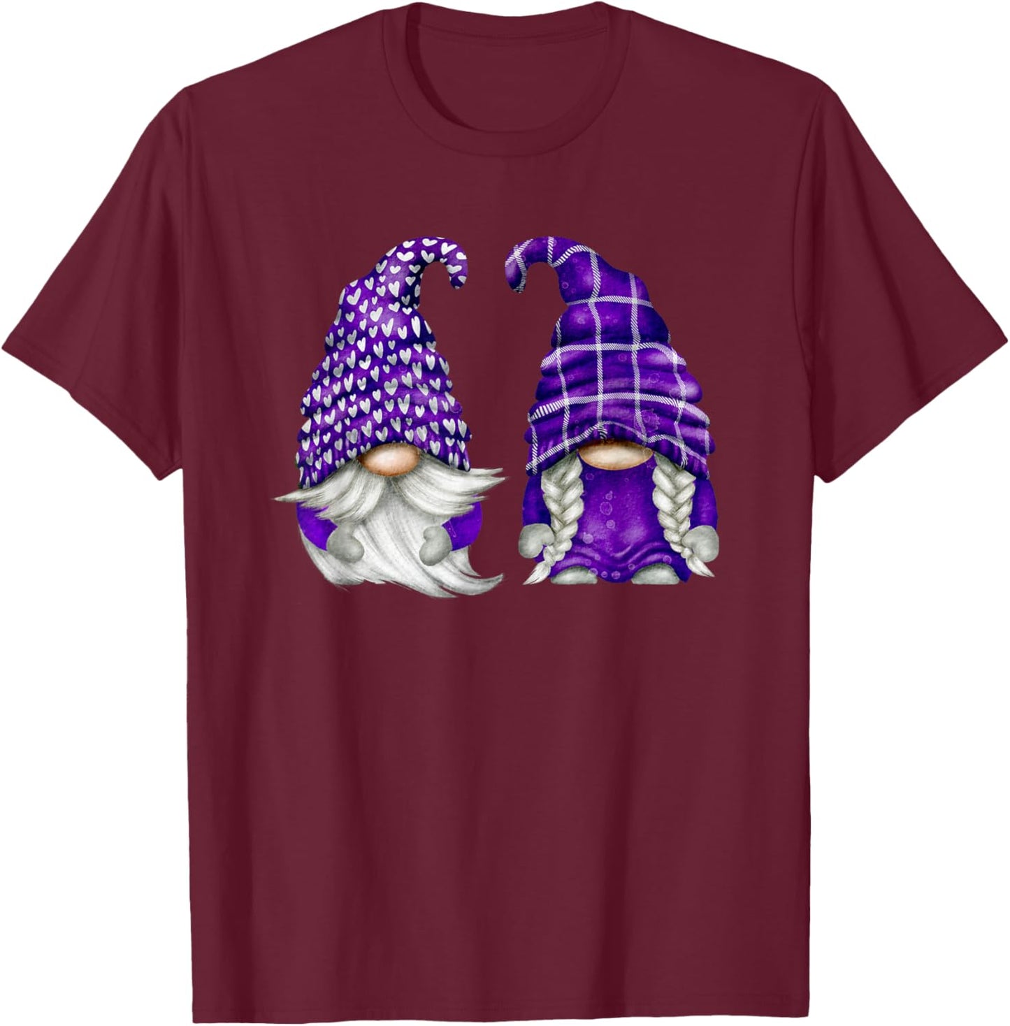 Purple Gnome Spring Aesthetic and Summer Lavender T-Shirt - T-Shirt | Maroon