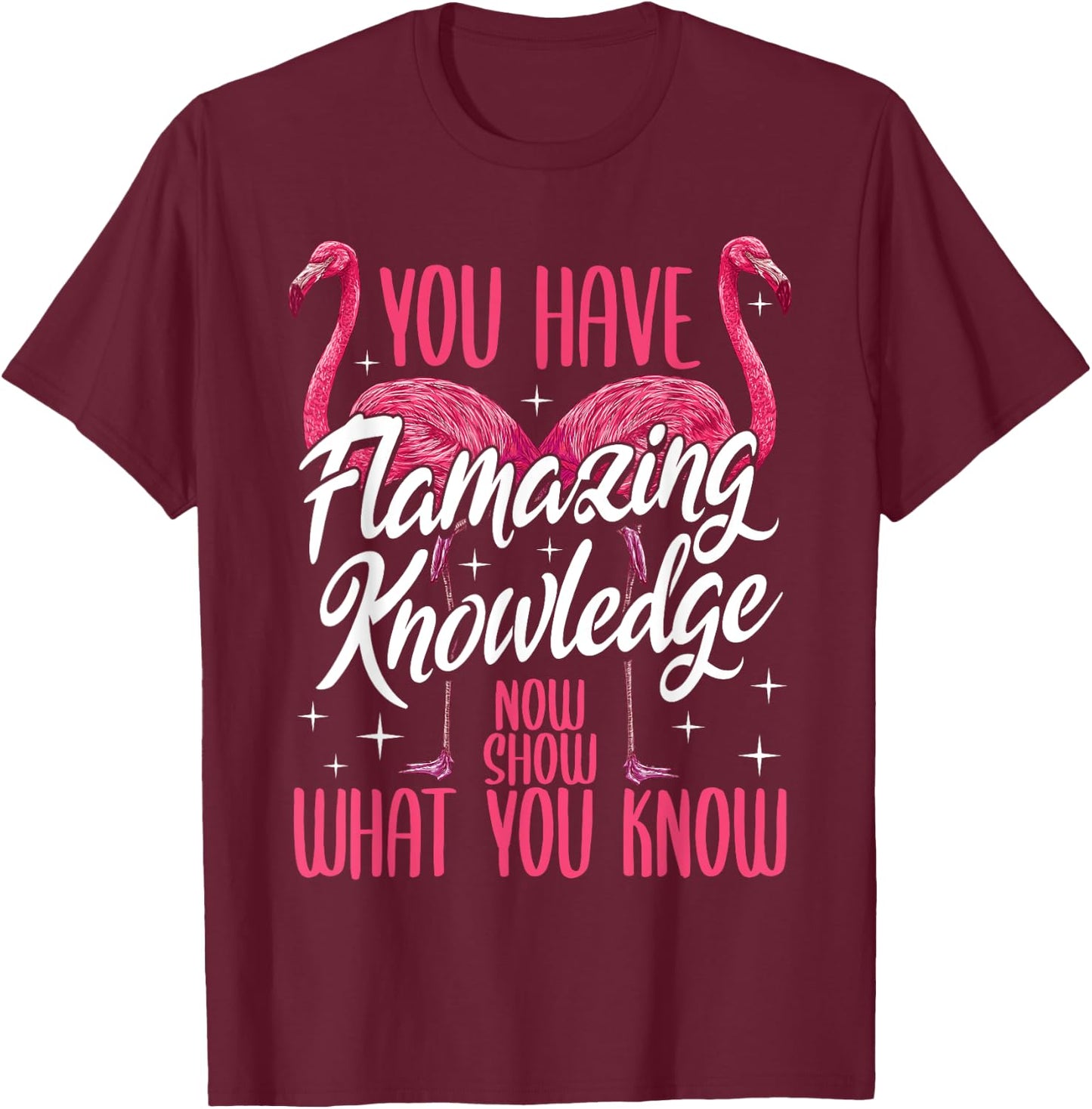 Test Day Teacher You Have Flamazing Knowledge Flamingo T-Shirt - T-Shirt | Maroon