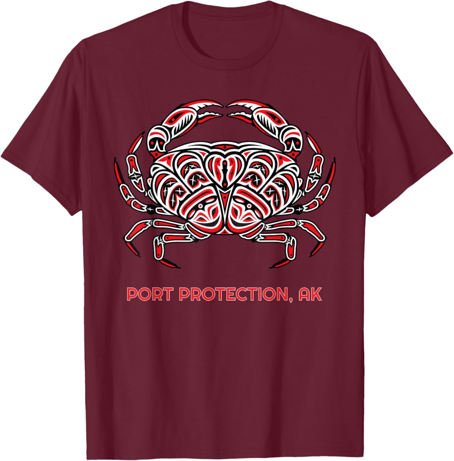 Port Protection Alaska Dungeness Crab Native American T-Shirt - T-Shirt | Maroon