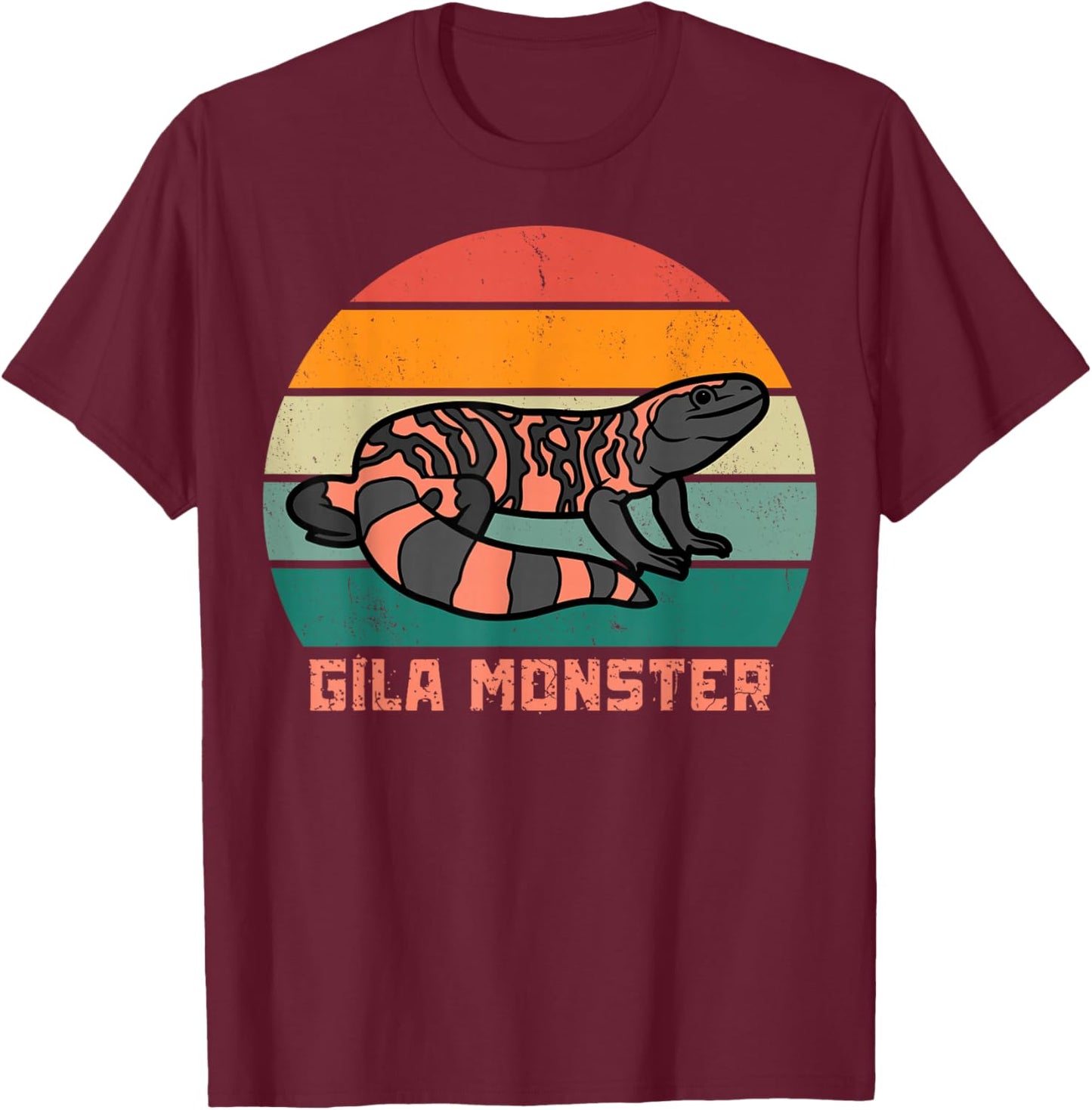 Gila Monster Vintage Sunset, Gila Monster T-Shirt - T-Shirt | Maroon