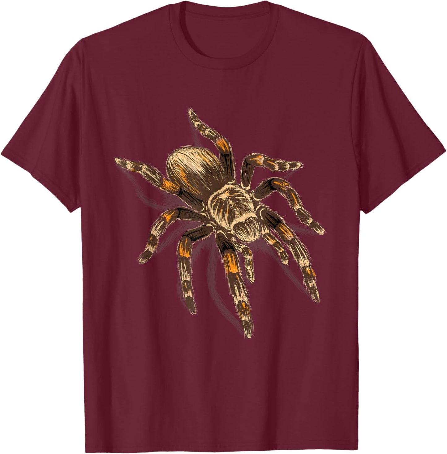 Realistic Tarantula - Arthropod Arachnid Entomologist T-Shirt - T-Shirt | Maroon