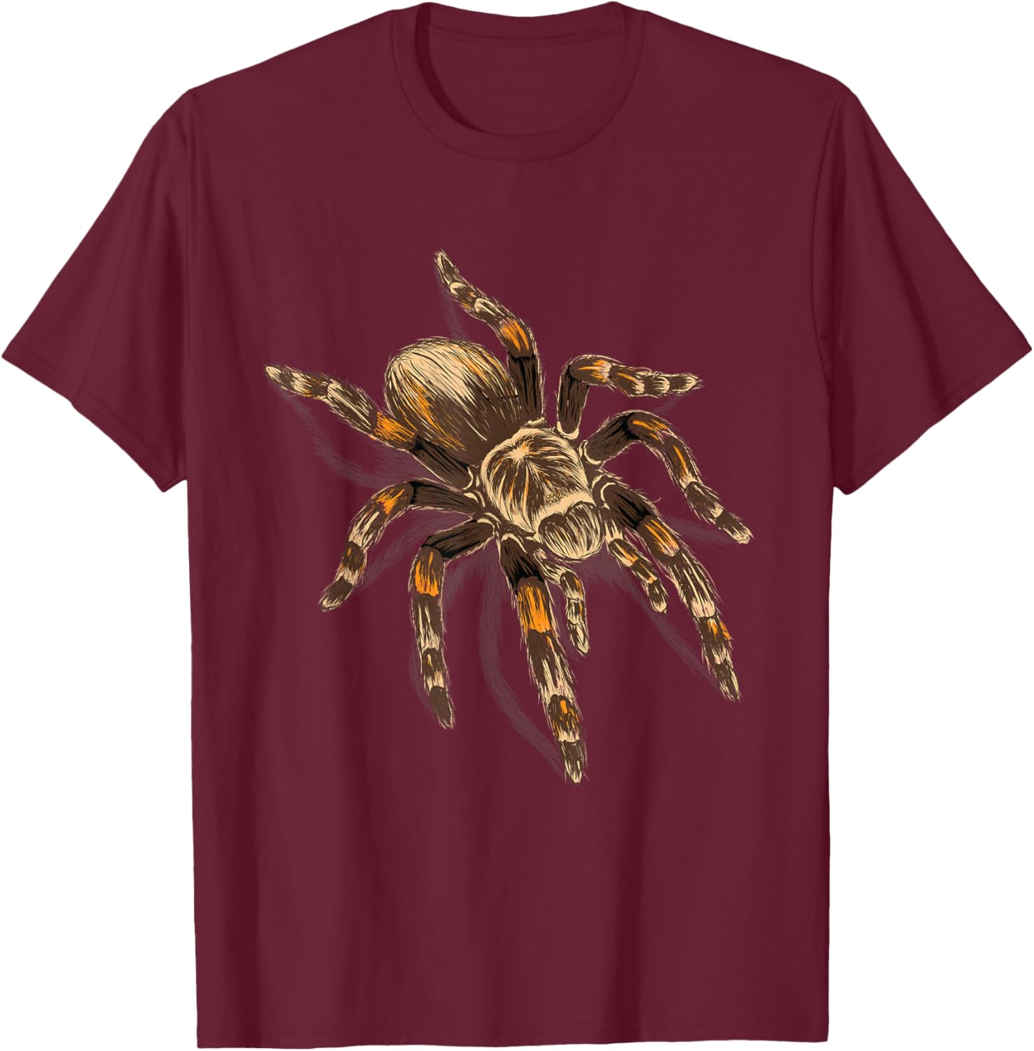 Realistic Tarantula - Arthropod Arachnid Entomologist T-Shirt - T-Shirt | Maroon