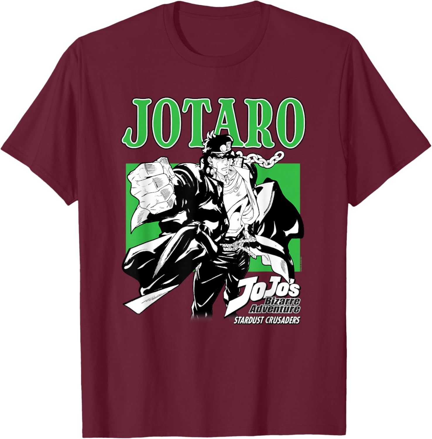 JoJo's Bizarre Adventure Stardust Crusaders Jotaro Anime T-Shirt - T-Shirt | Maroon