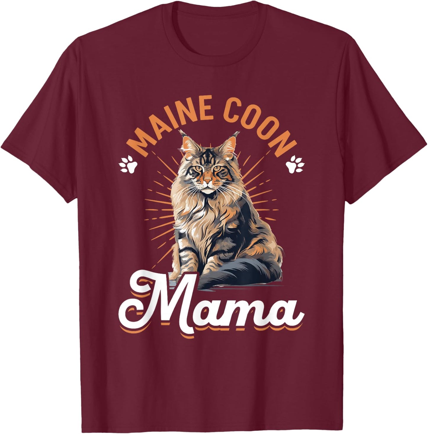 Maine Coon Cat Breed Pet - Maine Coon Mama T-Shirt - T-Shirt | Maroon