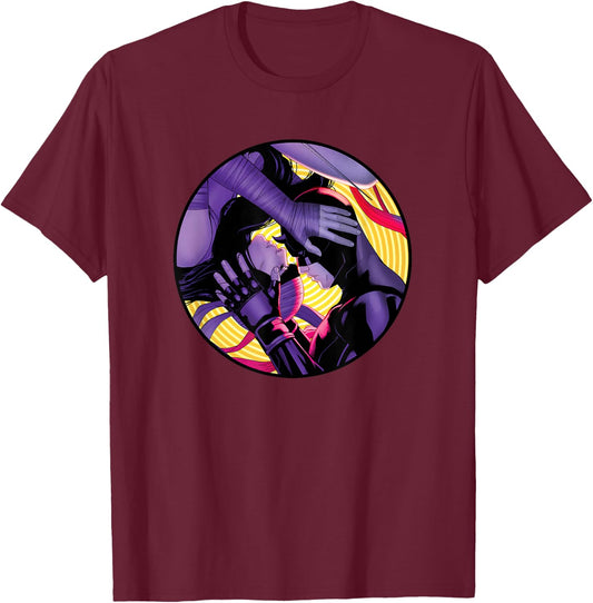 Marvel Daredevil & Elektra Variant Cover Valentine's Day T-Shirt - T-Shirt | Maroon