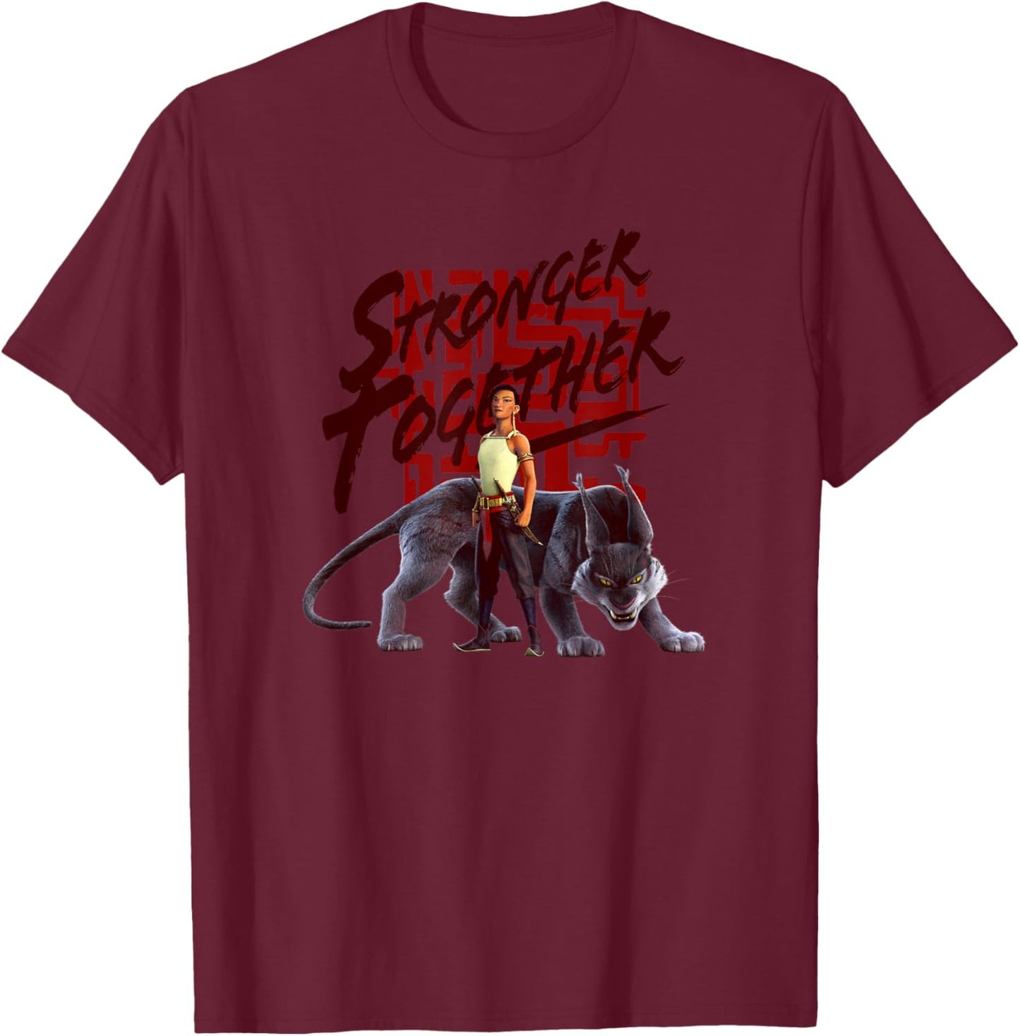 Disney Raya And The Last Dragon Namaari Power Duo T-Shirt - T-Shirt | Maroon