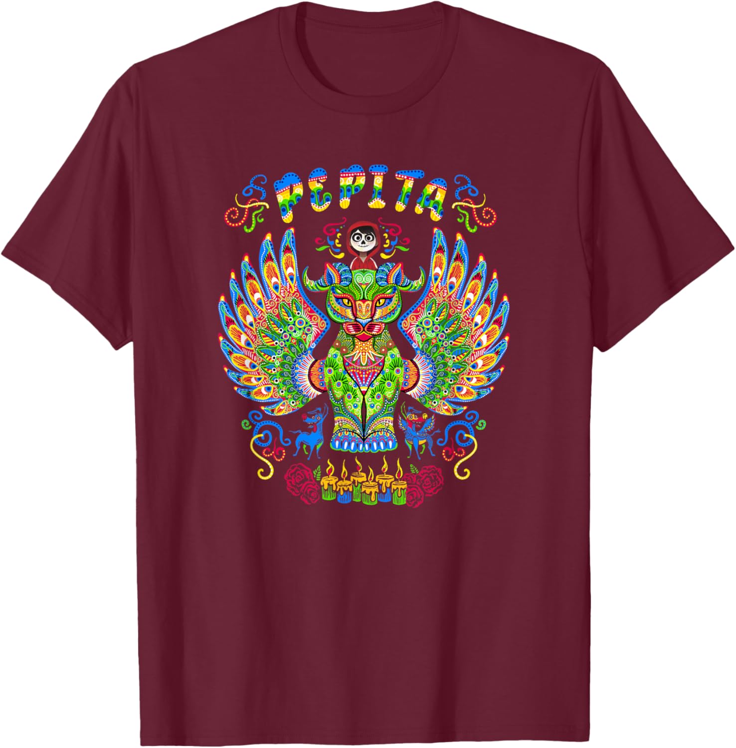 Disney Pixar Coco Pepita Alebrijes Style Coco T-Shirt - T-Shirt | Maroon