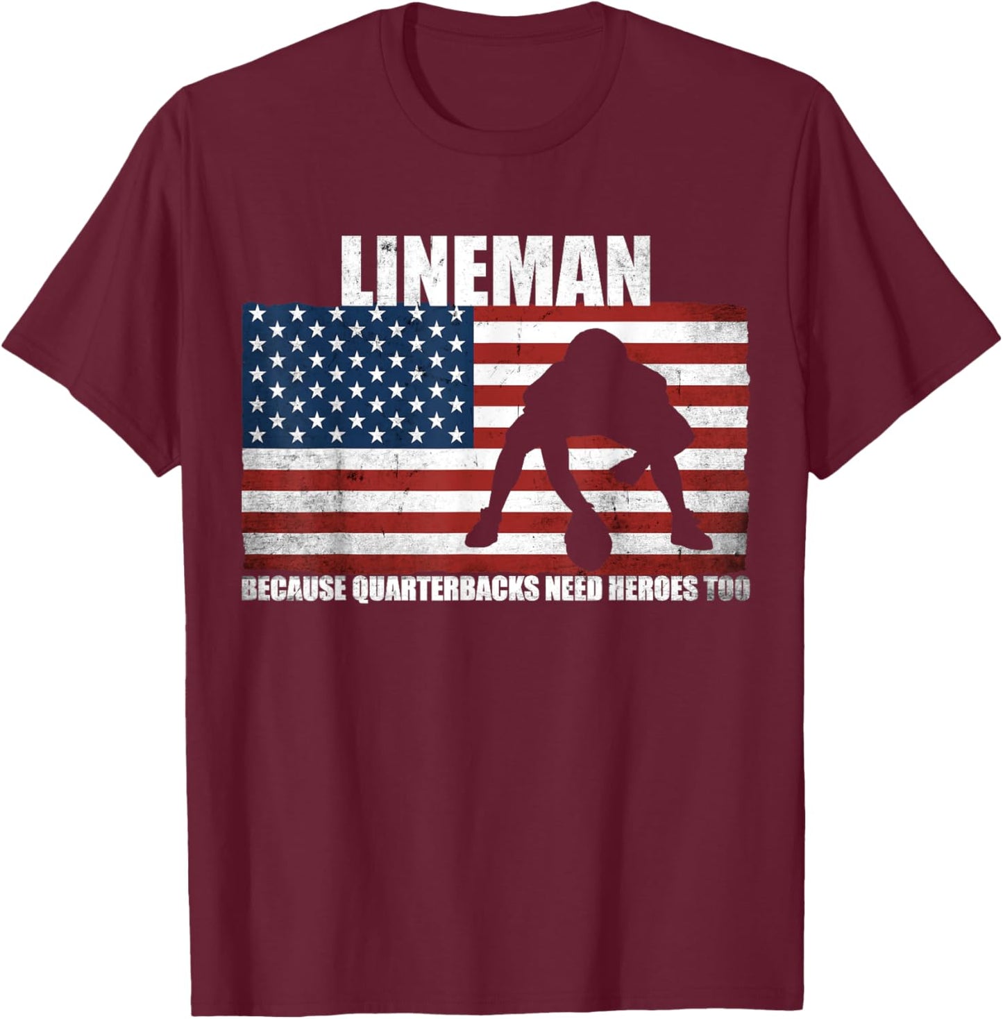 Funny Gift Football Player Lineman Football T-Shirt - T-Shirt | Maroon