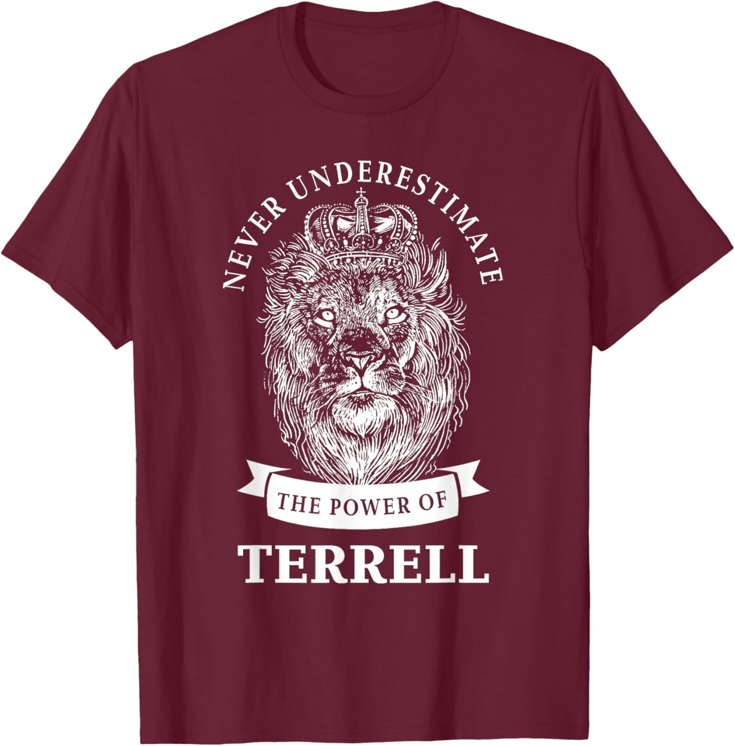 Terrell Gift Name Lion T-Shirt - T-Shirt | Maroon