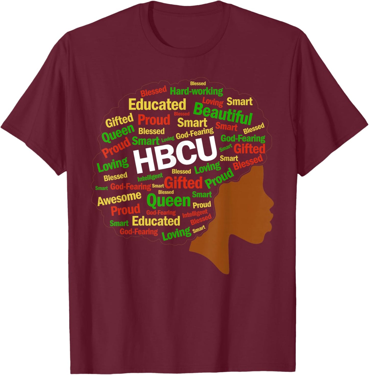 Women HBCU Grad Afro History Girls Historical Black College T-Shirt - T-Shirt | Maroon