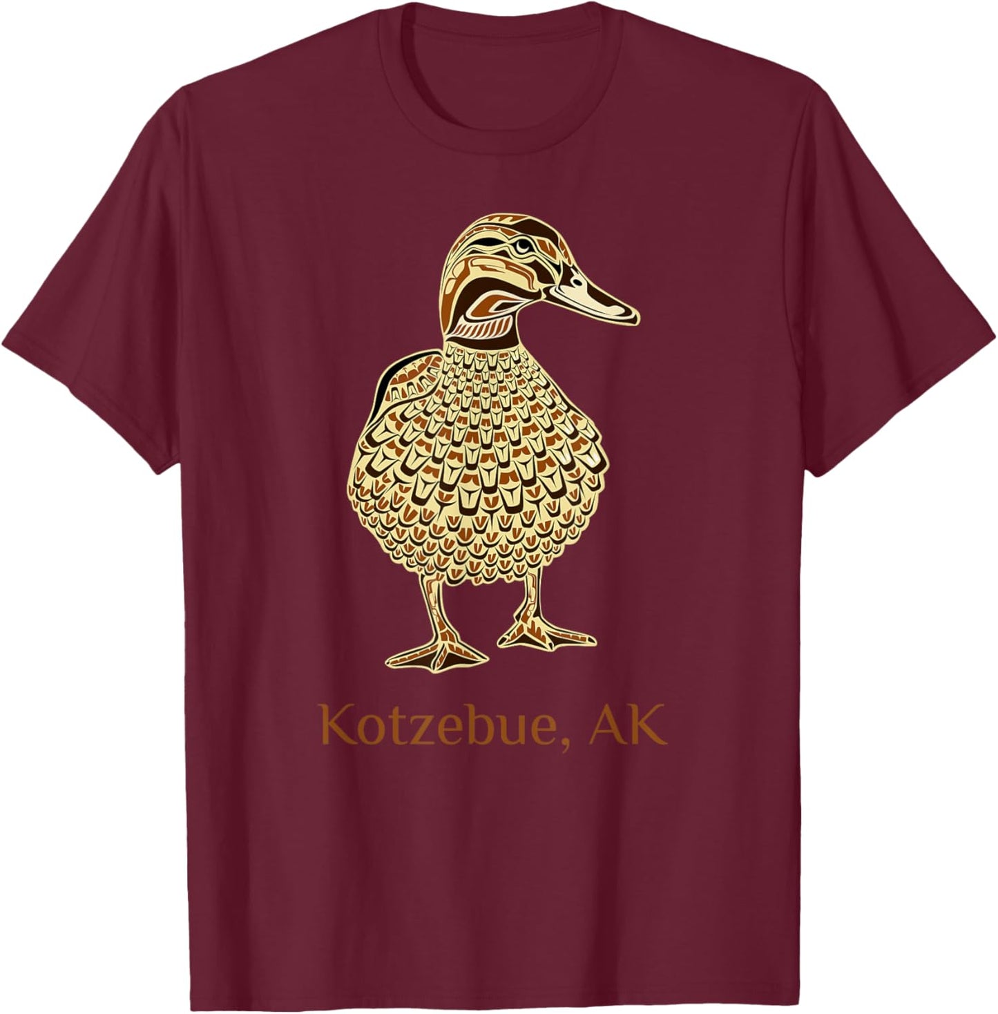 Kotzebue Alaska Mallard Duck Bird Lover Native American T-Shirt - T-Shirt | Maroon