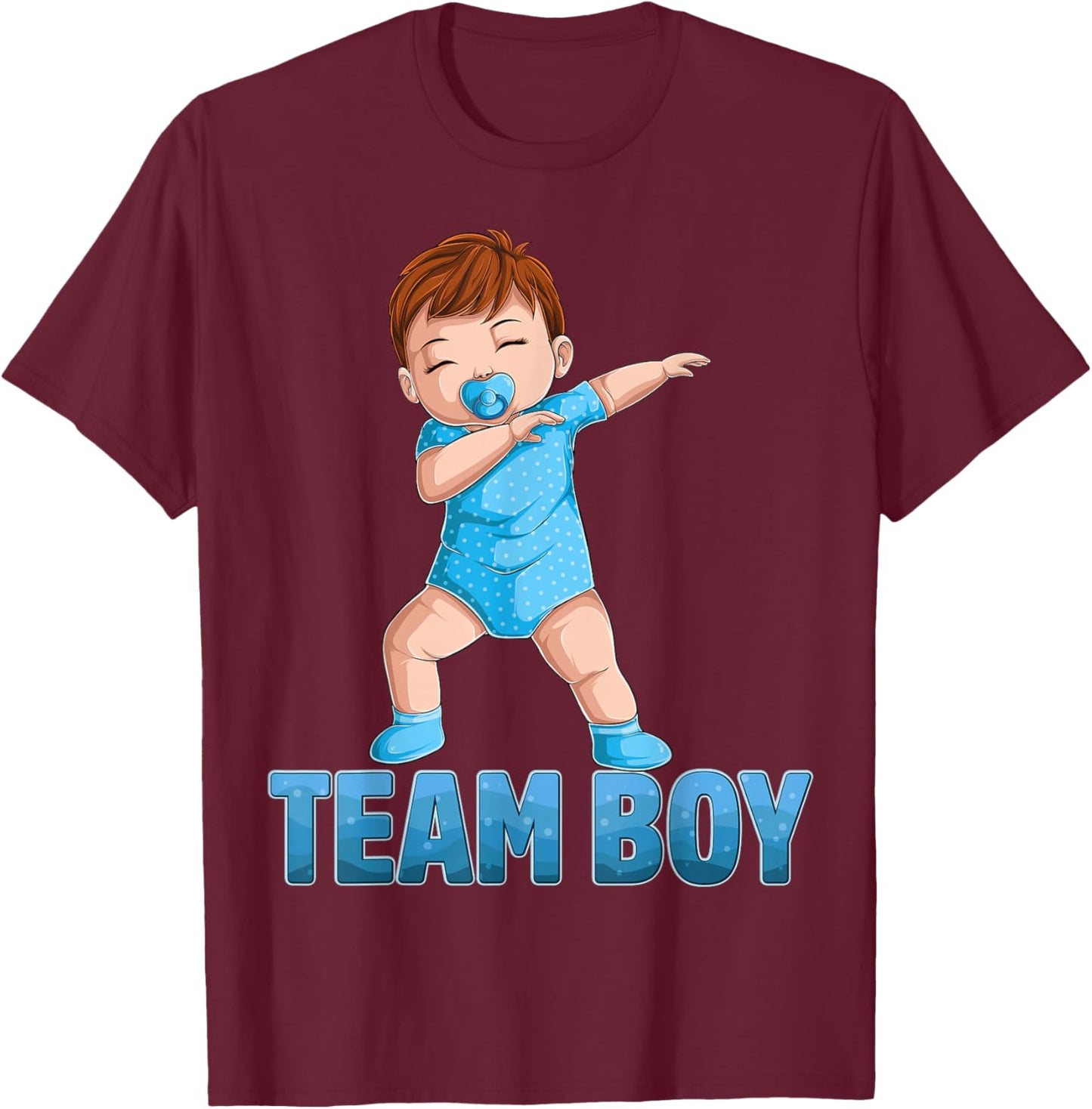 Gender Reveal Party Team Boy Baby Announcement Women Men Small T-Shirt - T-Shirt | Maroon