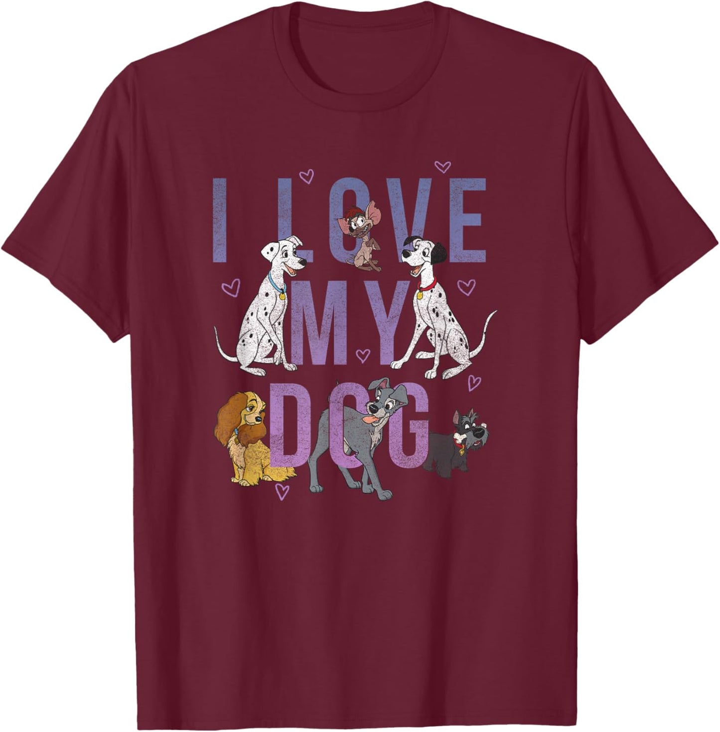 Disney Classic Group International Dog Day I Love My Dog T-Shirt - T-Shirt | Maroon