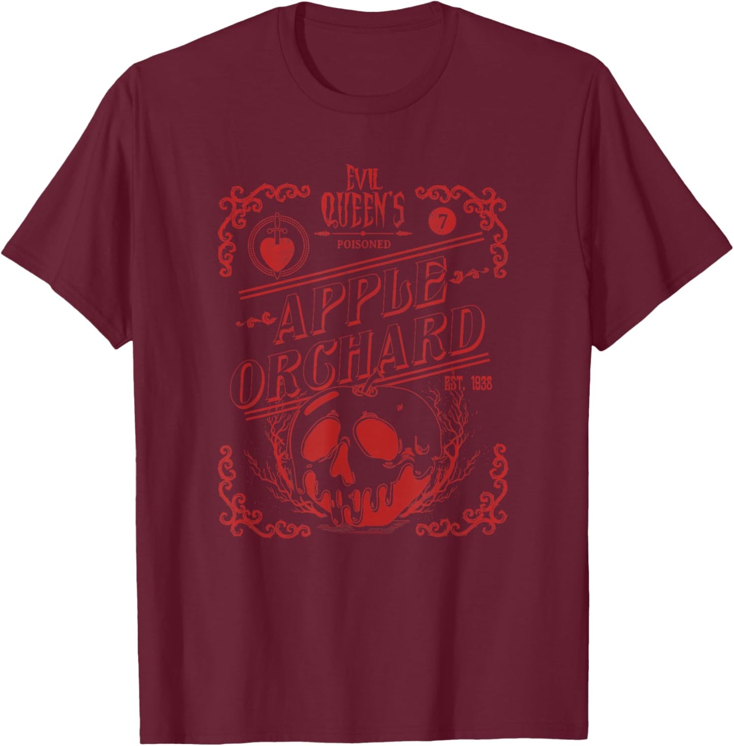 Disney Villains Halloween Evil Queen's Poisoned Apple Poster T-Shirt - T-Shirt | Maroon