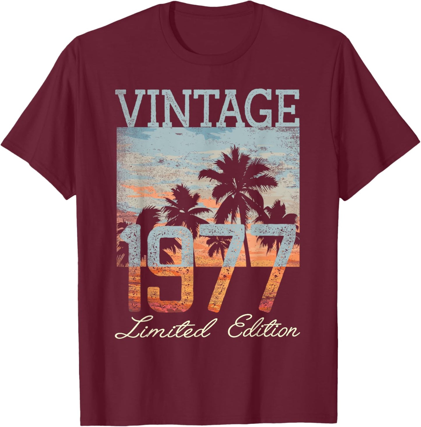 Vintage 1977 Limited Edition 48 Year Old Gifts 48th Birthday T-Shirt - T-Shirt | Maroon