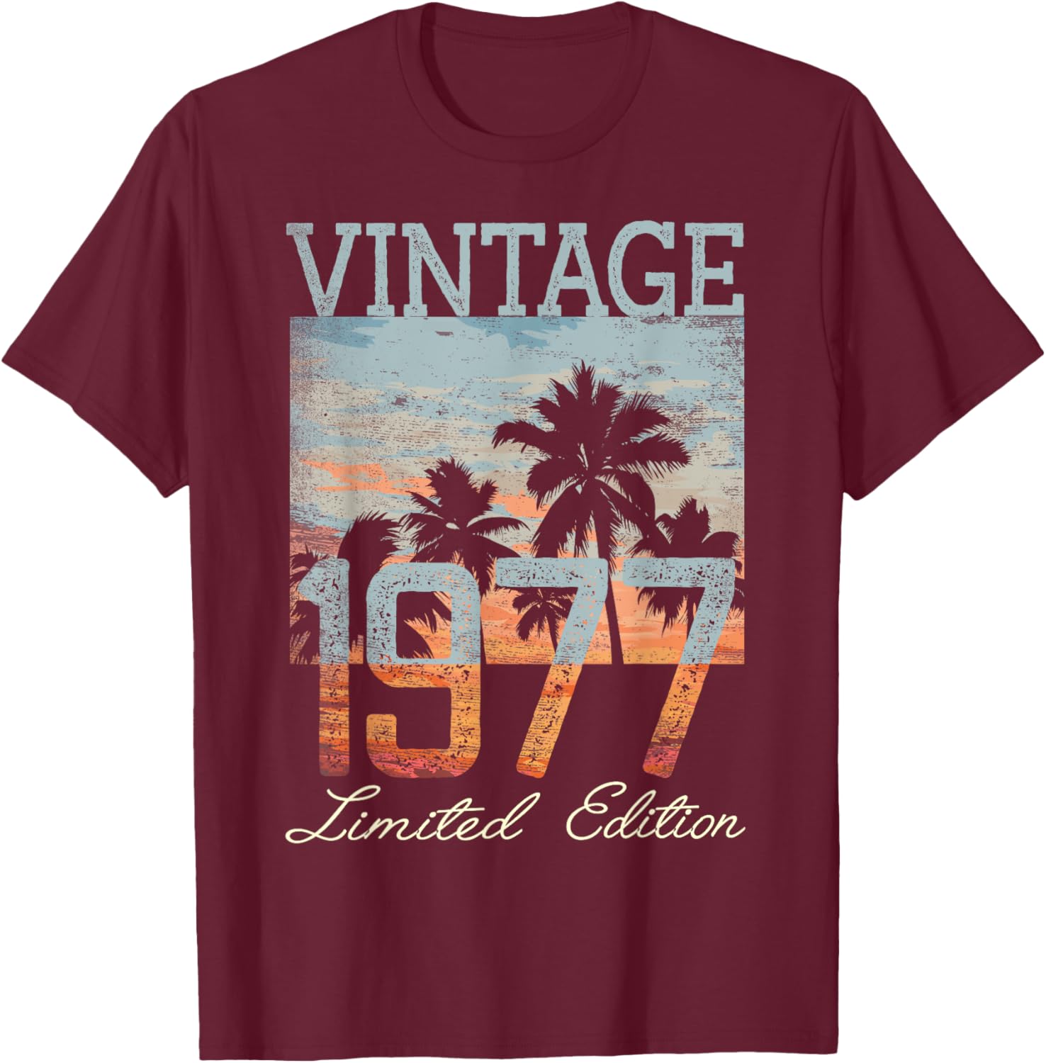 Vintage 1977 Limited Edition 48 Year Old Gifts 48th Birthday T-Shirt - T-Shirt | Maroon