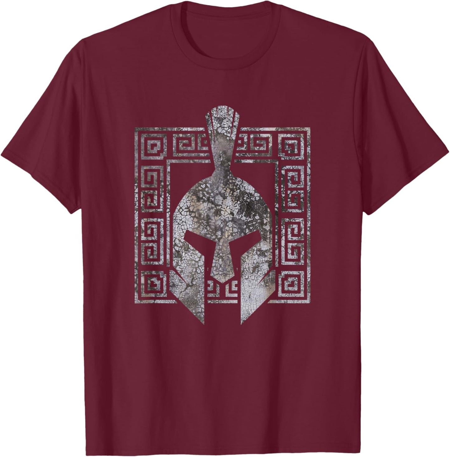 Spartan Warrior Helmet Ancient Greek Vintage T-Shirt - T-Shirt | Maroon