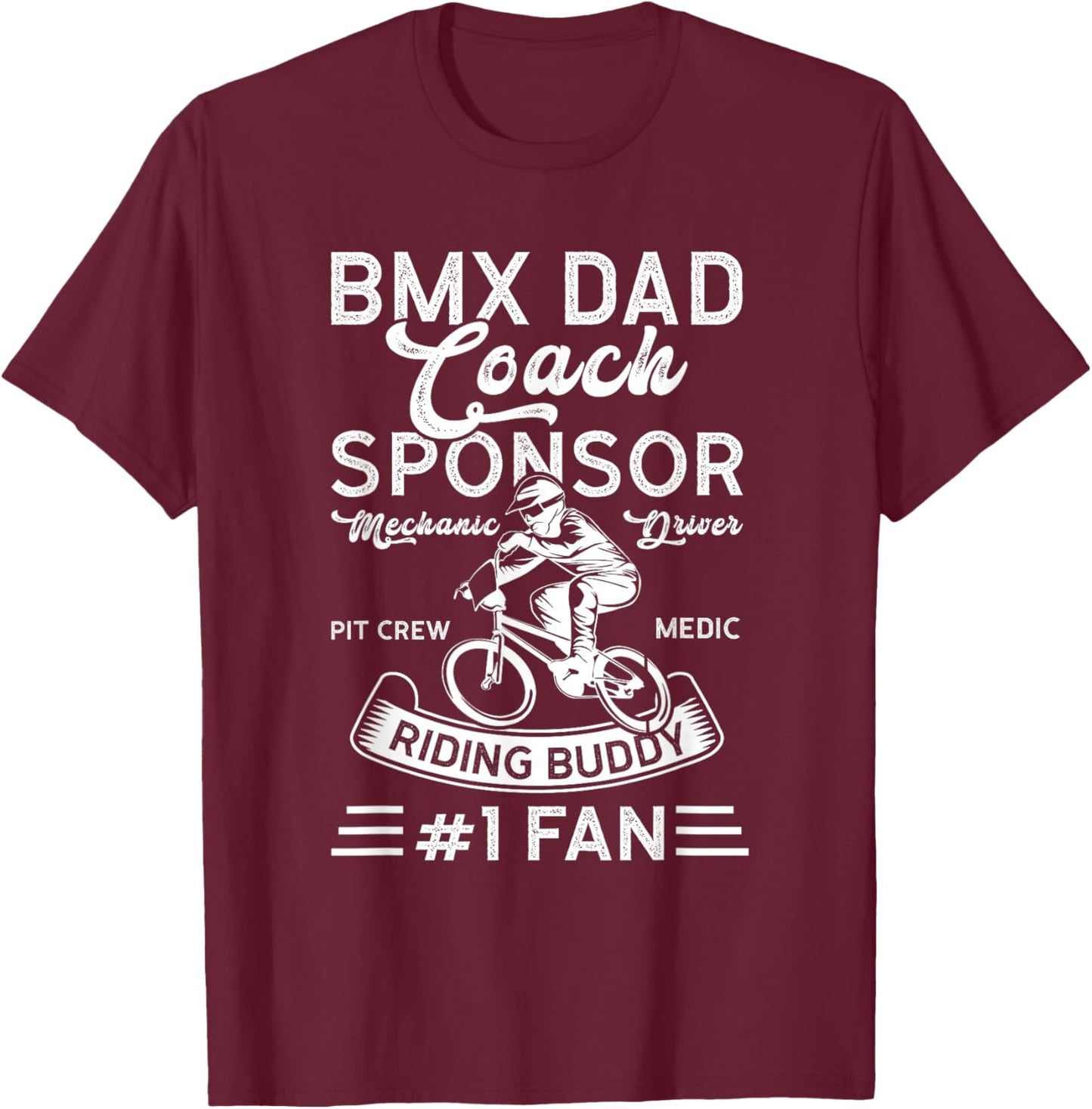 BMX DAD-Trainer Sponsor Mechanic Driver BMX Father T-Shirt - T-Shirt | Maroon