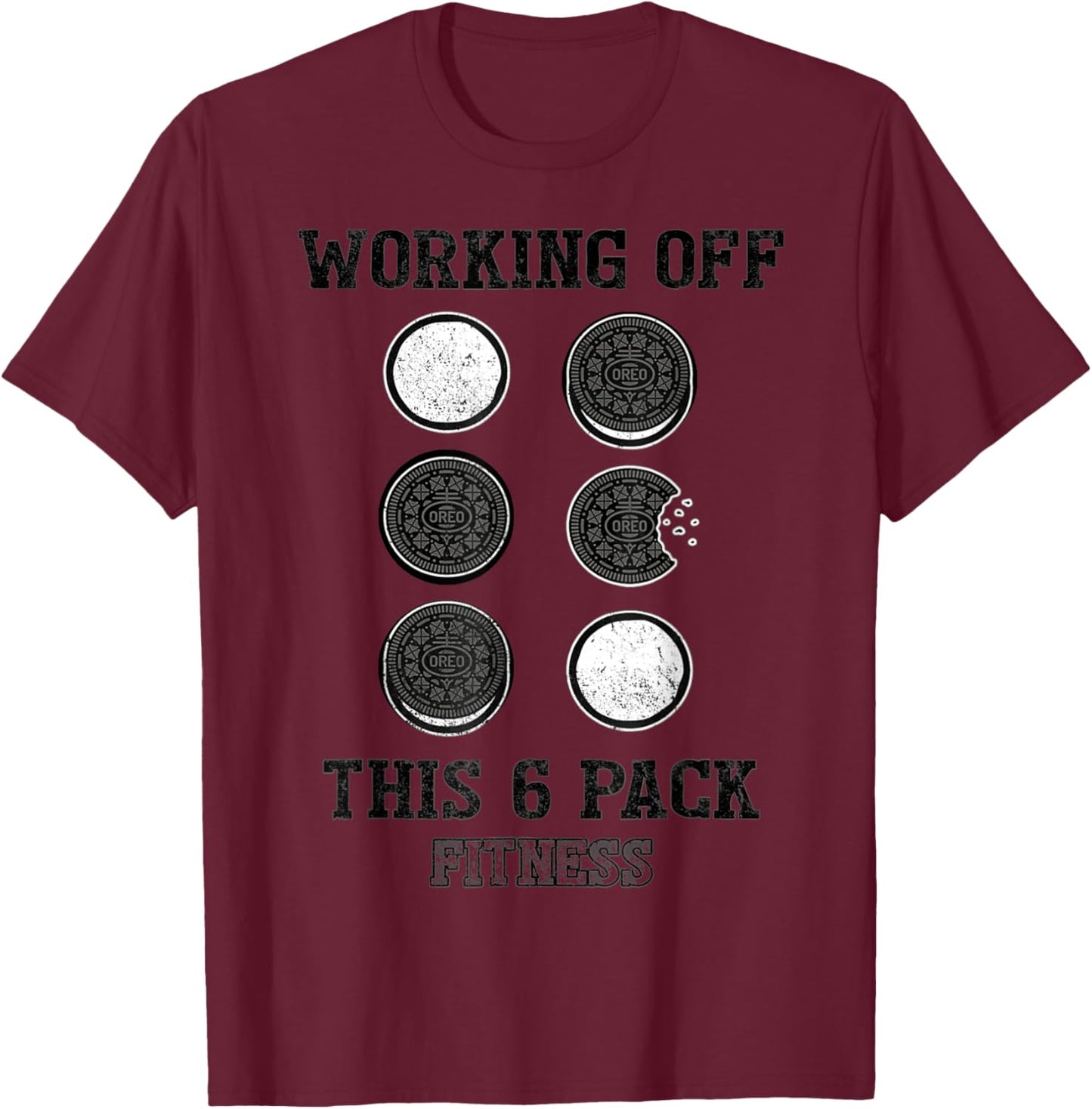 Working Off This 6 Pack Fitness T-Shirt - T-Shirt | Maroon