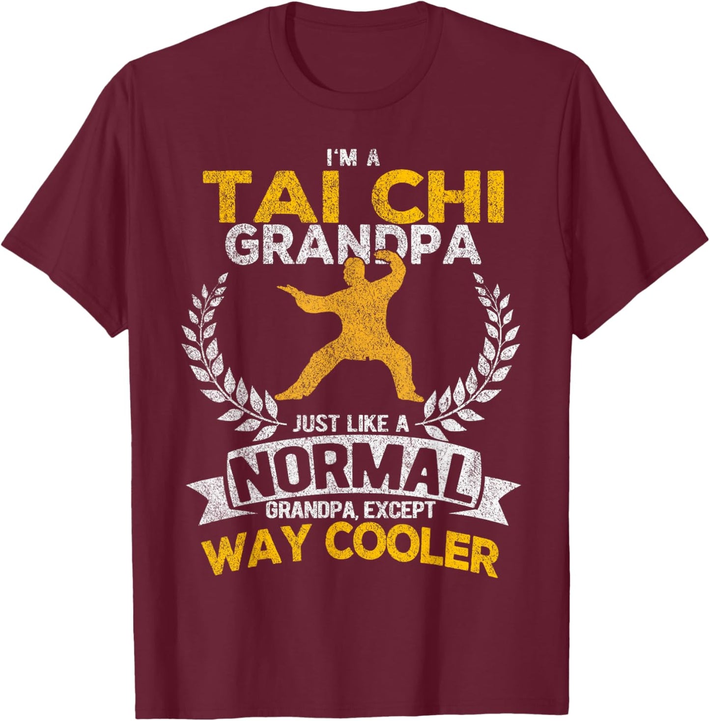Funny Tai Chi Grandpa Chinese Martial Arts Retro Vintage T-Shirt - T-Shirt | Maroon