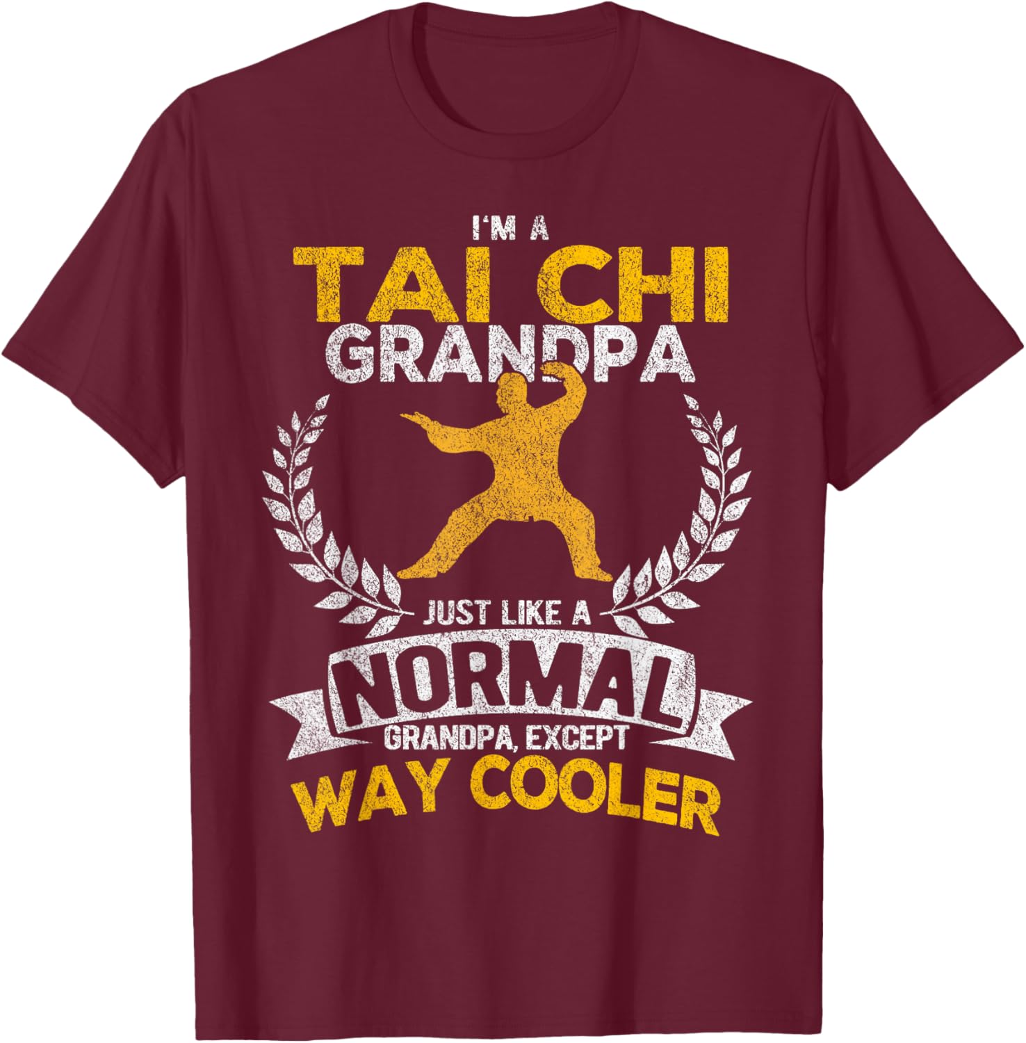 Funny Tai Chi Grandpa Chinese Martial Arts Retro Vintage T-Shirt - T-Shirt | Maroon
