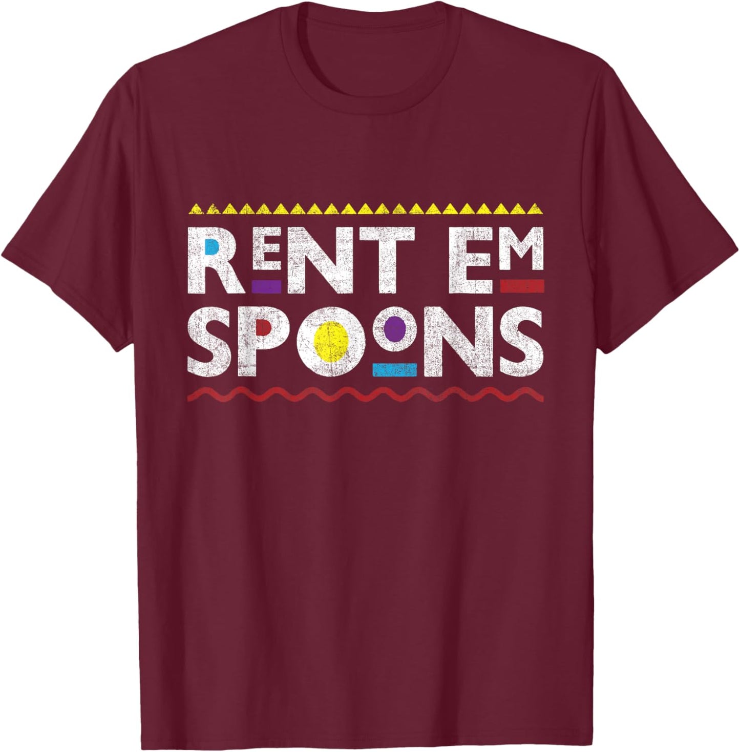 Rent Em Spoons | 90's style African T-Shirt - T-Shirt | Maroon