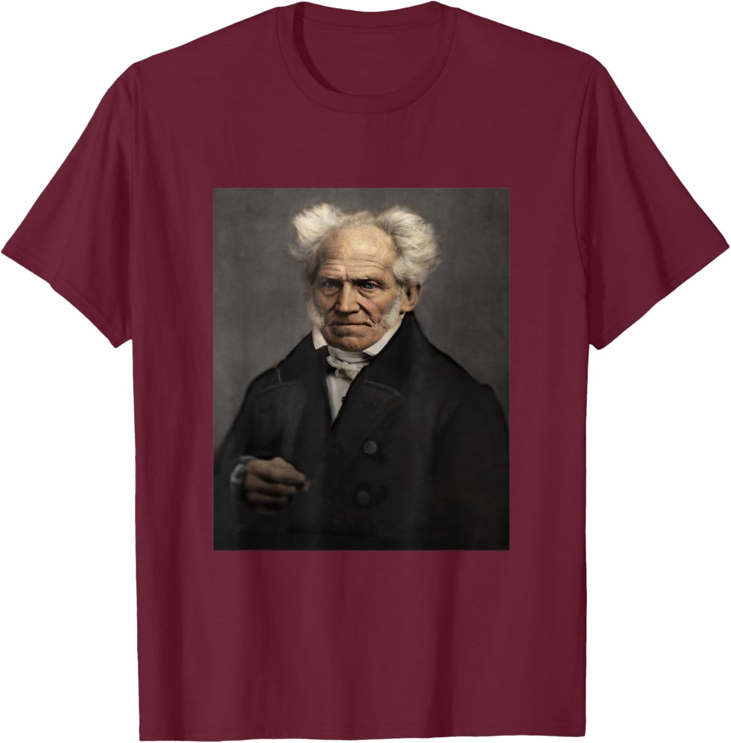 Arthur Schopenhauer German Philosopher Dark Philosophy T-Shirt - T-Shirt | Maroon