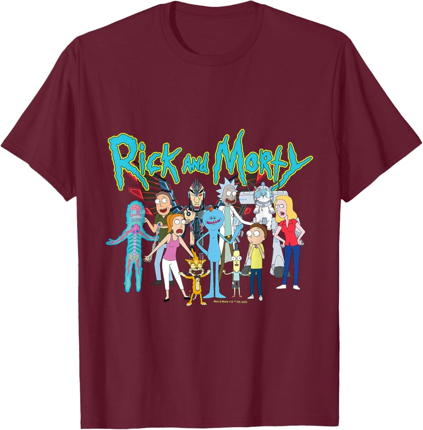 Rick & Morty Group T-Shirt - T-Shirt | Maroon