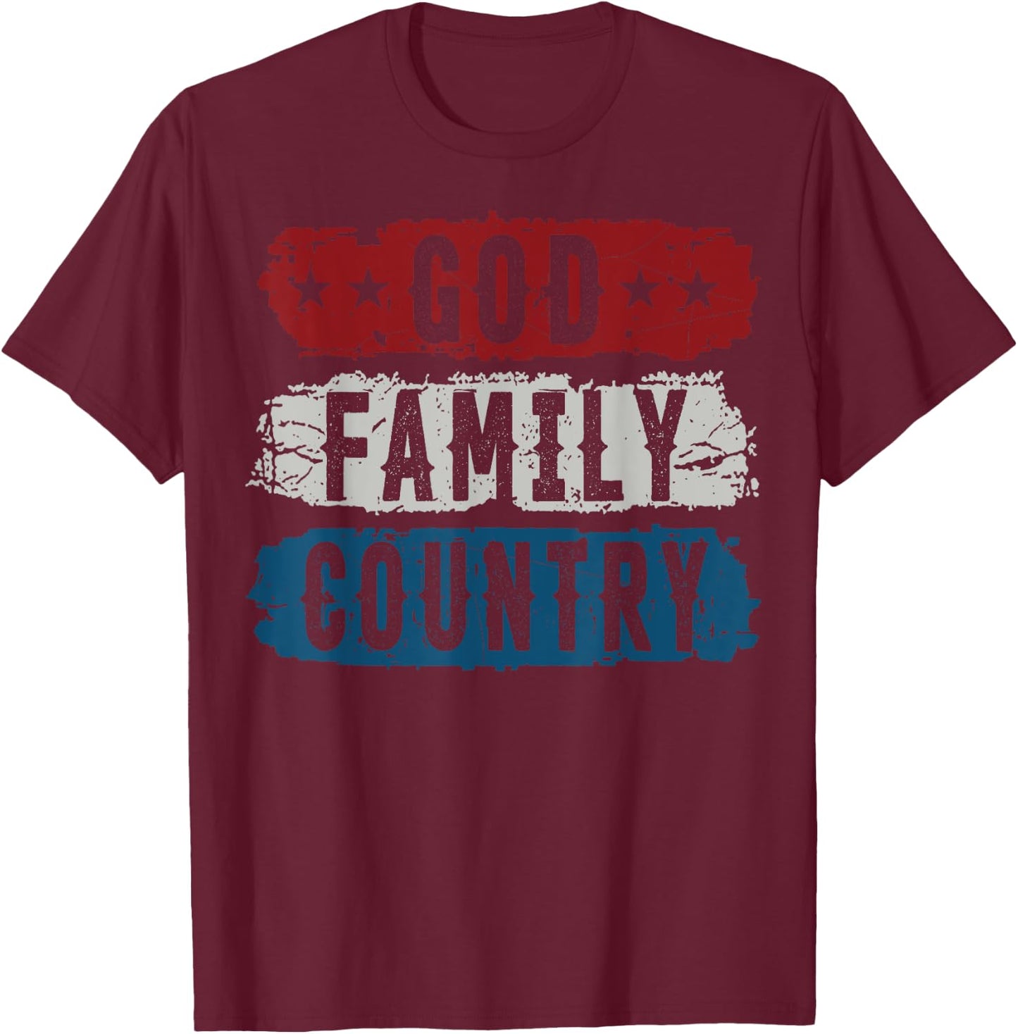 God Family Country T-Shirt - T-Shirt | Maroon