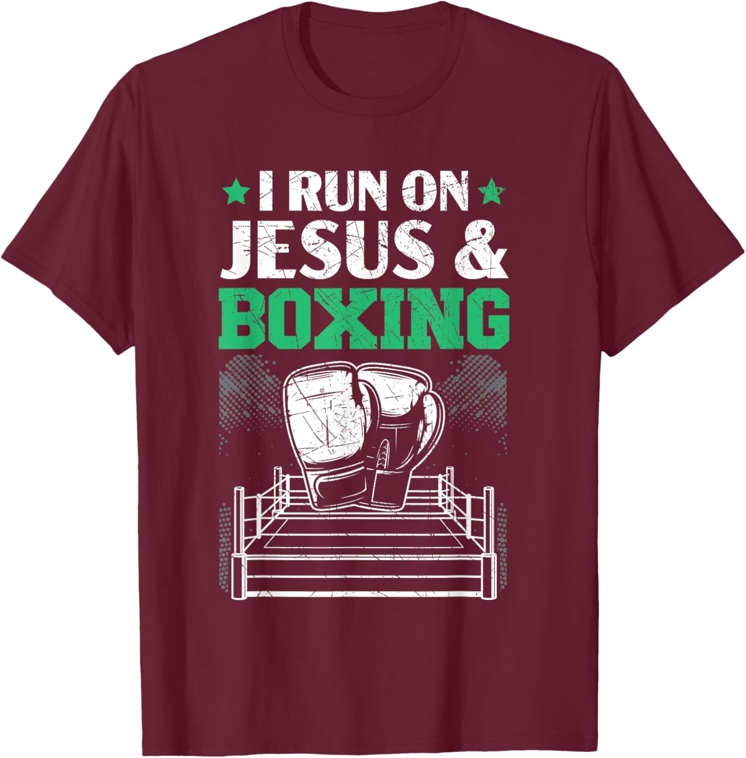 Jesus And Boxing Christian Professional Boxer Sport Knockout T-Shirt - T-Shirt | Maroon