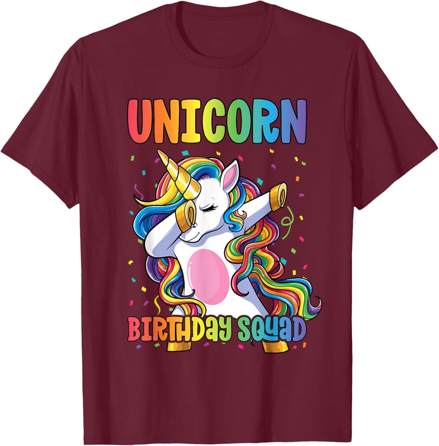 Squad of the Birthday Princess Shirt Unicorn Birthday Squad T-Shirt - T-Shirt | Maroon