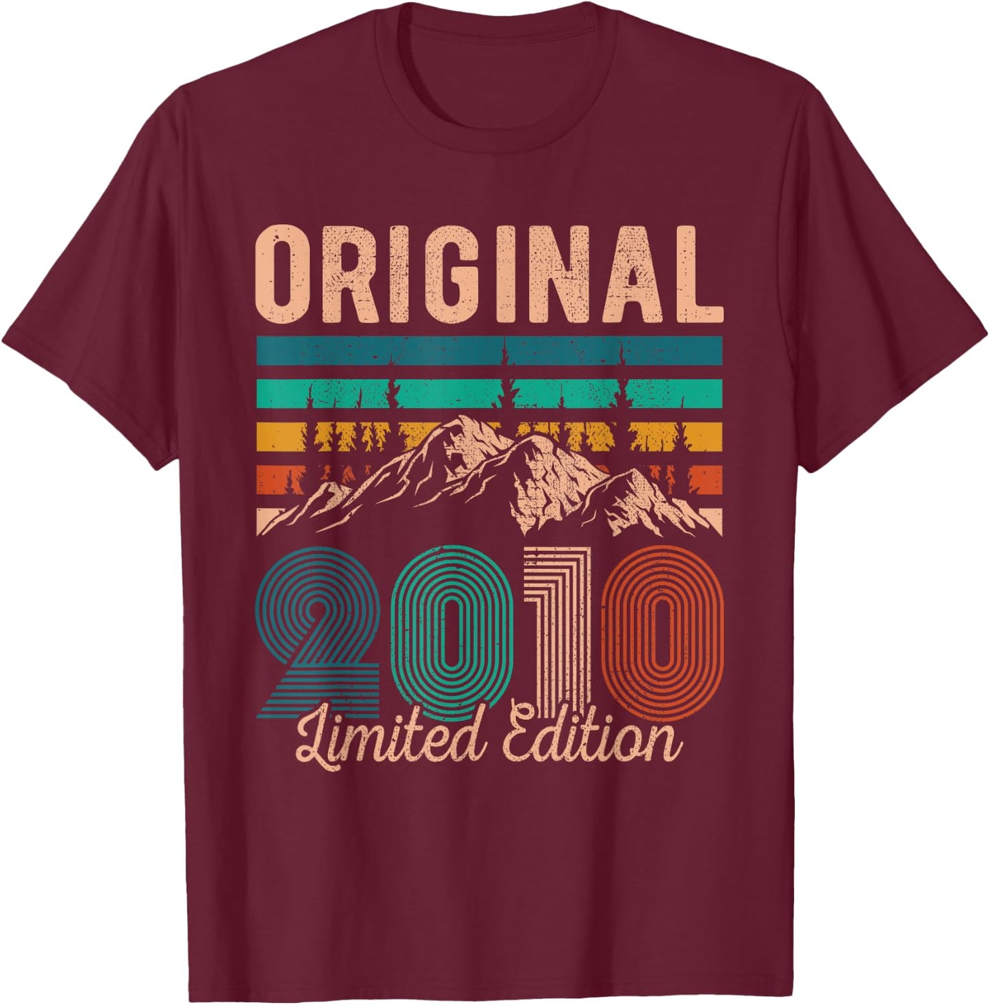 Legendary Since 2010 Birthday Hiking Mountains Vintage 2010 T-Shirt - T-Shirt | Maroon