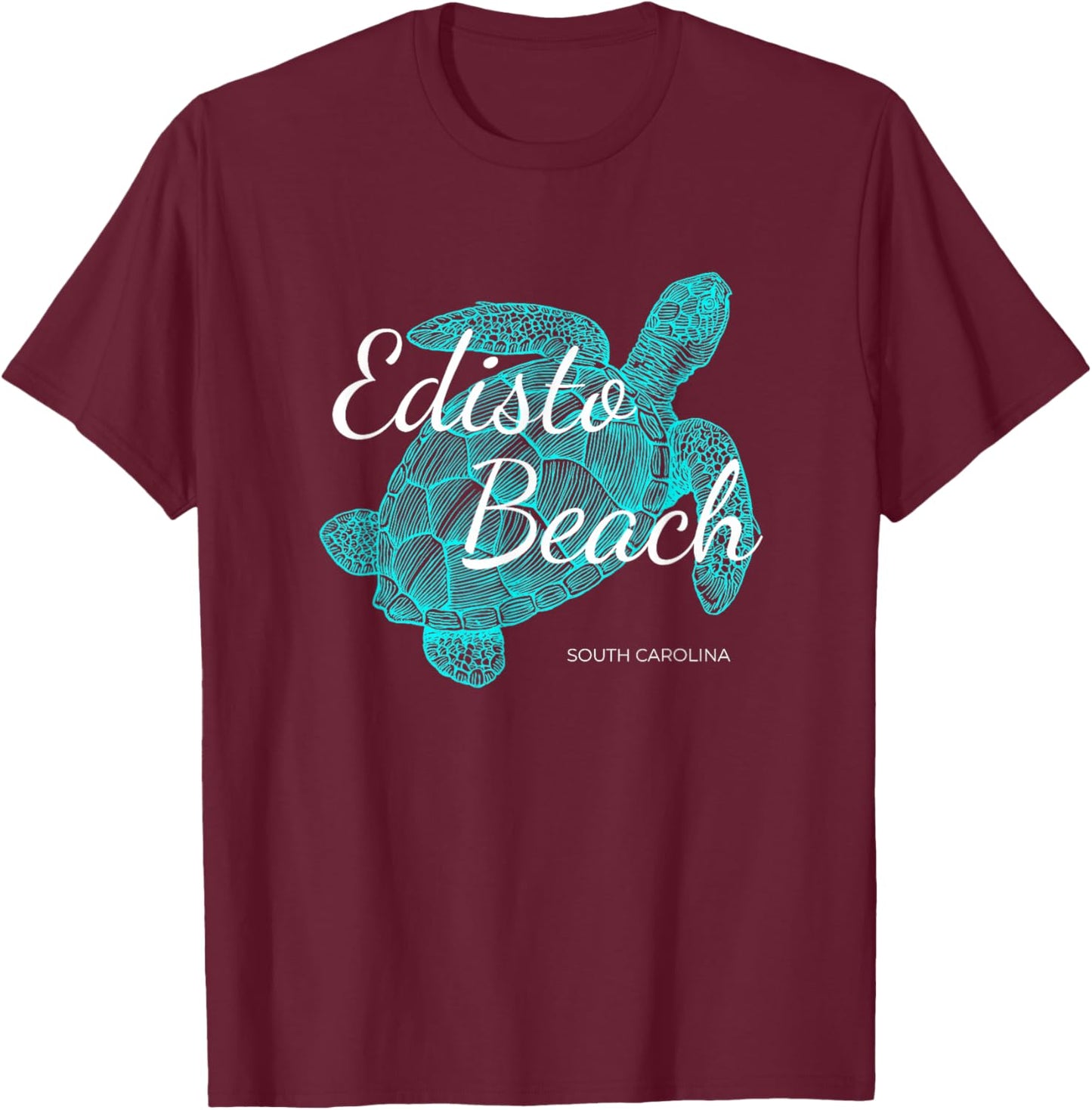 Edisto Beach South Carolina Vacation With A Turtle Graphic T-Shirt - T-Shirt | Maroon