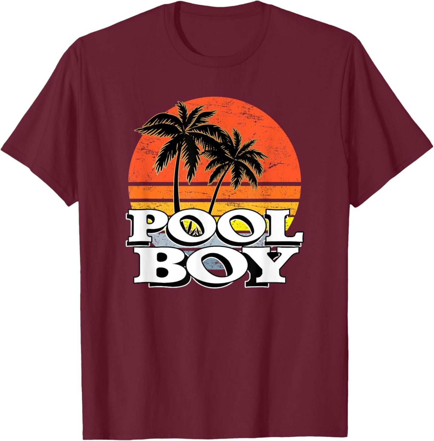 Poolboy - perfect fun holiday, beach, pool, statement design T-Shirt - T-Shirt | Maroon