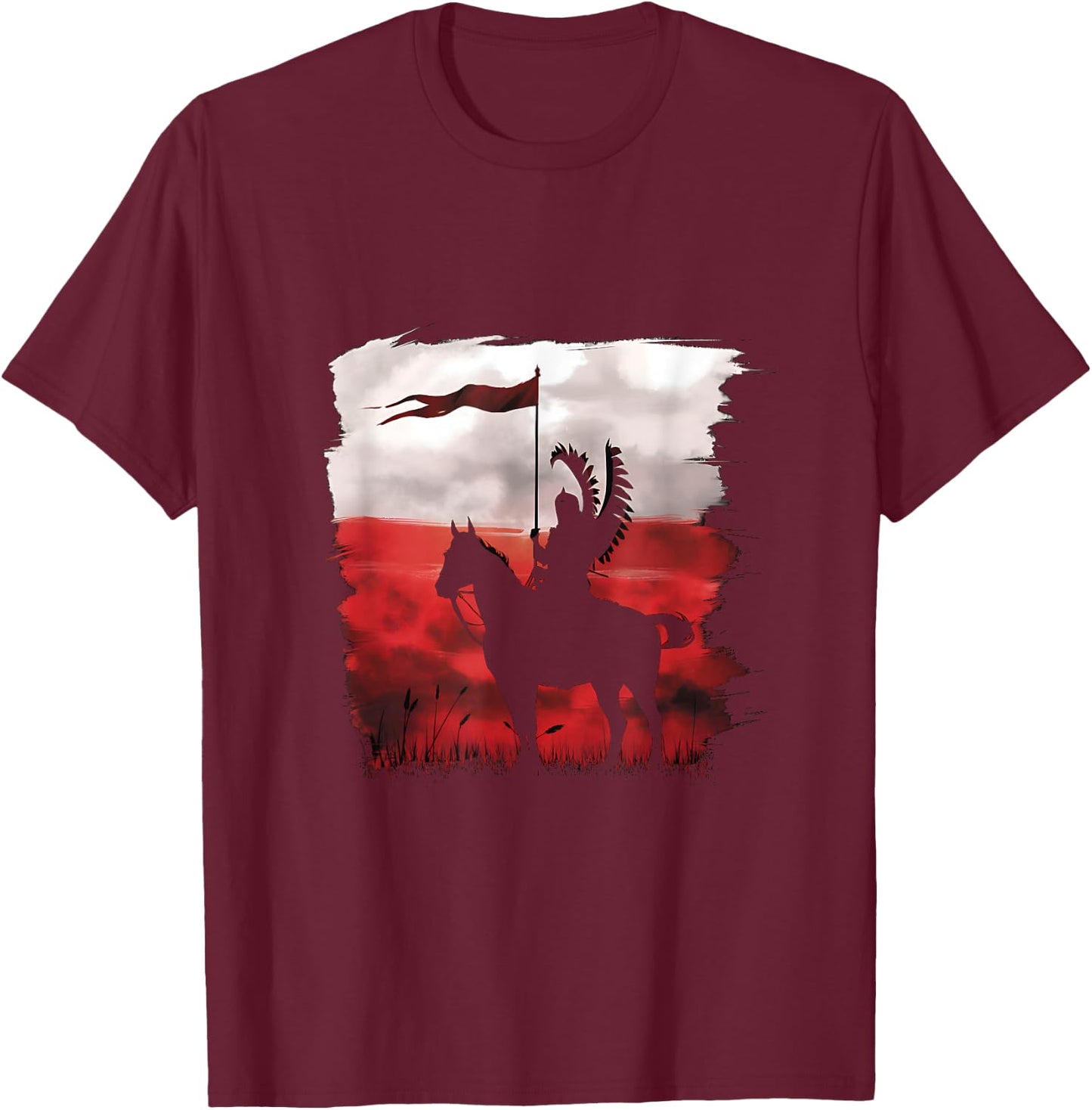 Polish national day Hussar Husaria Polska Poland Flag T-Shirt - T-Shirt | Maroon
