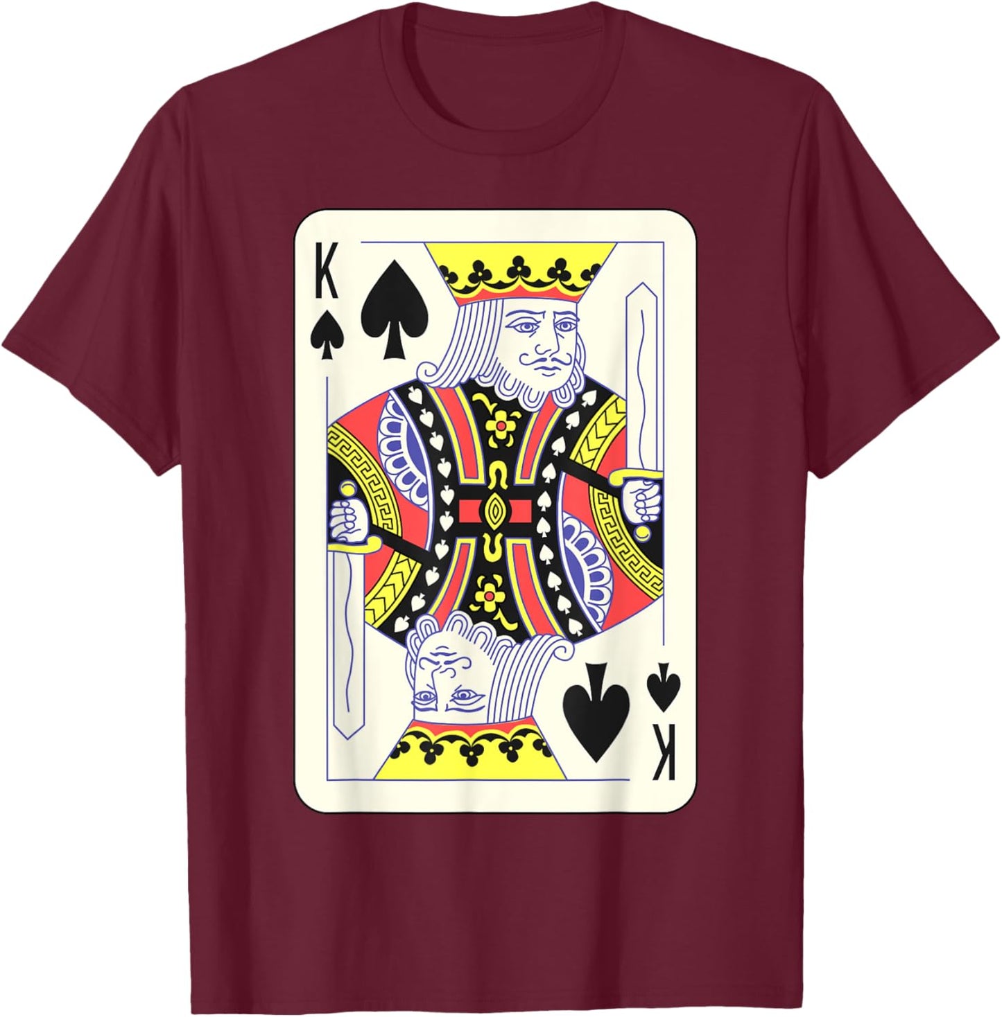 King of Spades Playing Card | Couples Halloween Costume T-Shirt - T-Shirt | Maroon