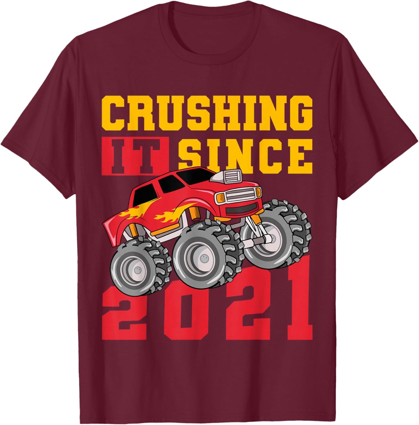 Retro Vintage Crushing It Since 2021 Birthday T-Shirt - T-Shirt | Maroon