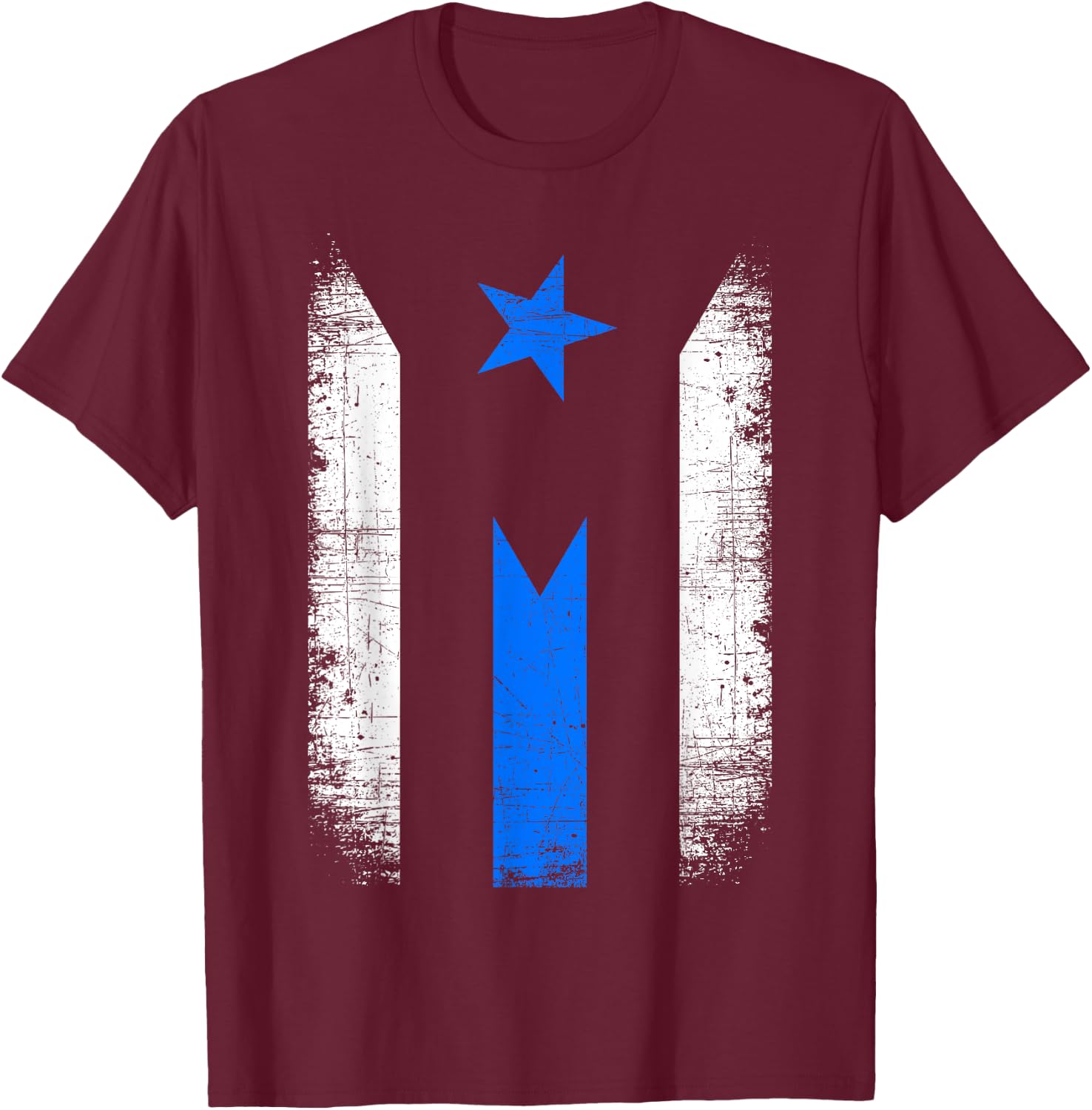 Back The Blue Line Puerto Rico Flag Police Support Boricua T-Shirt - T-Shirt | Maroon