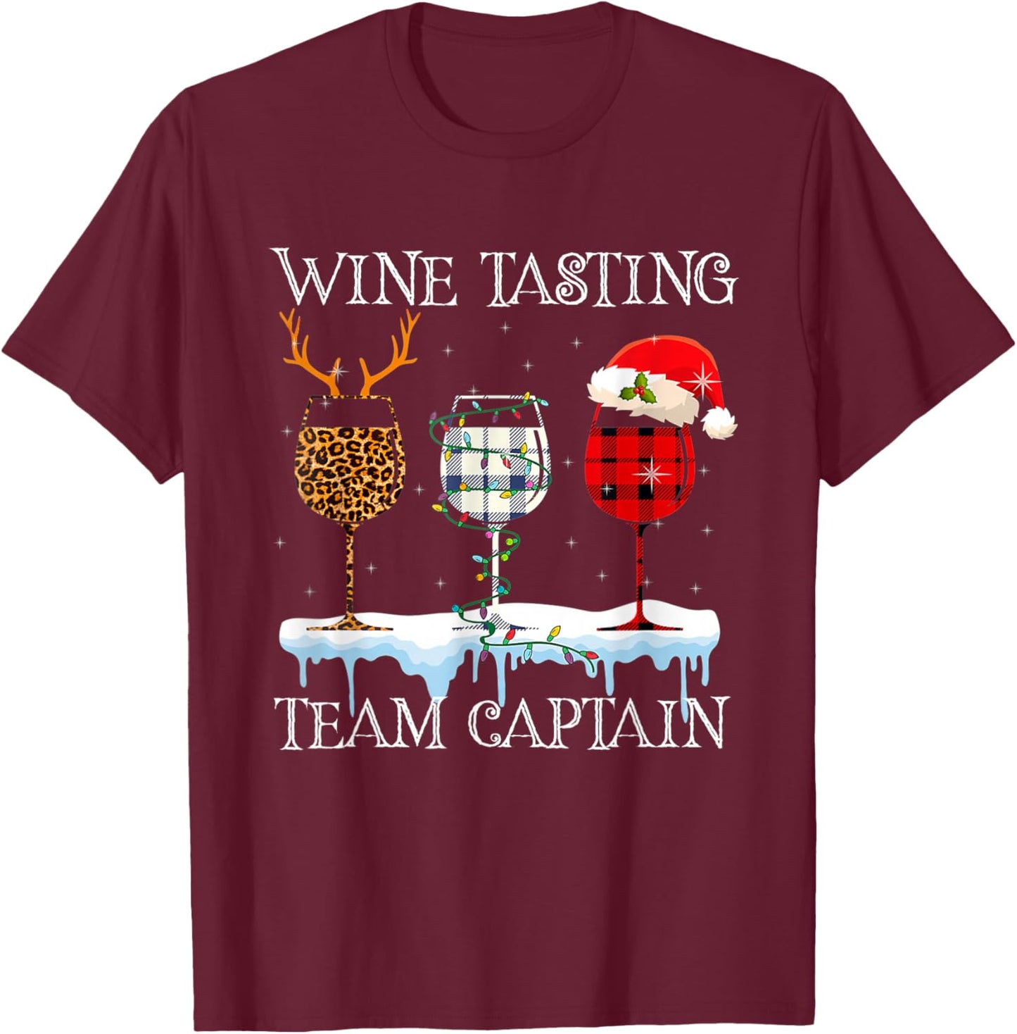 Wine Tasting Team Captain Wine Christmas Pajama Costume T-Shirt - T-Shirt | Maroon