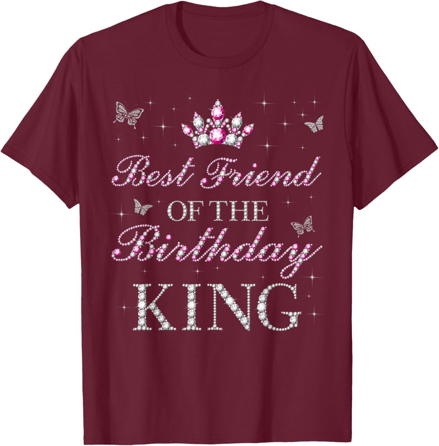Best Friend Of The Birthday King Birthday Party T-Shirt - T-Shirt | Maroon