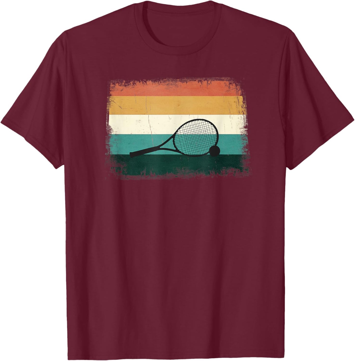 Retro Tennis Rackets / Racquets: Cool Vintage Tennis Player T-Shirt - T-Shirt | Maroon