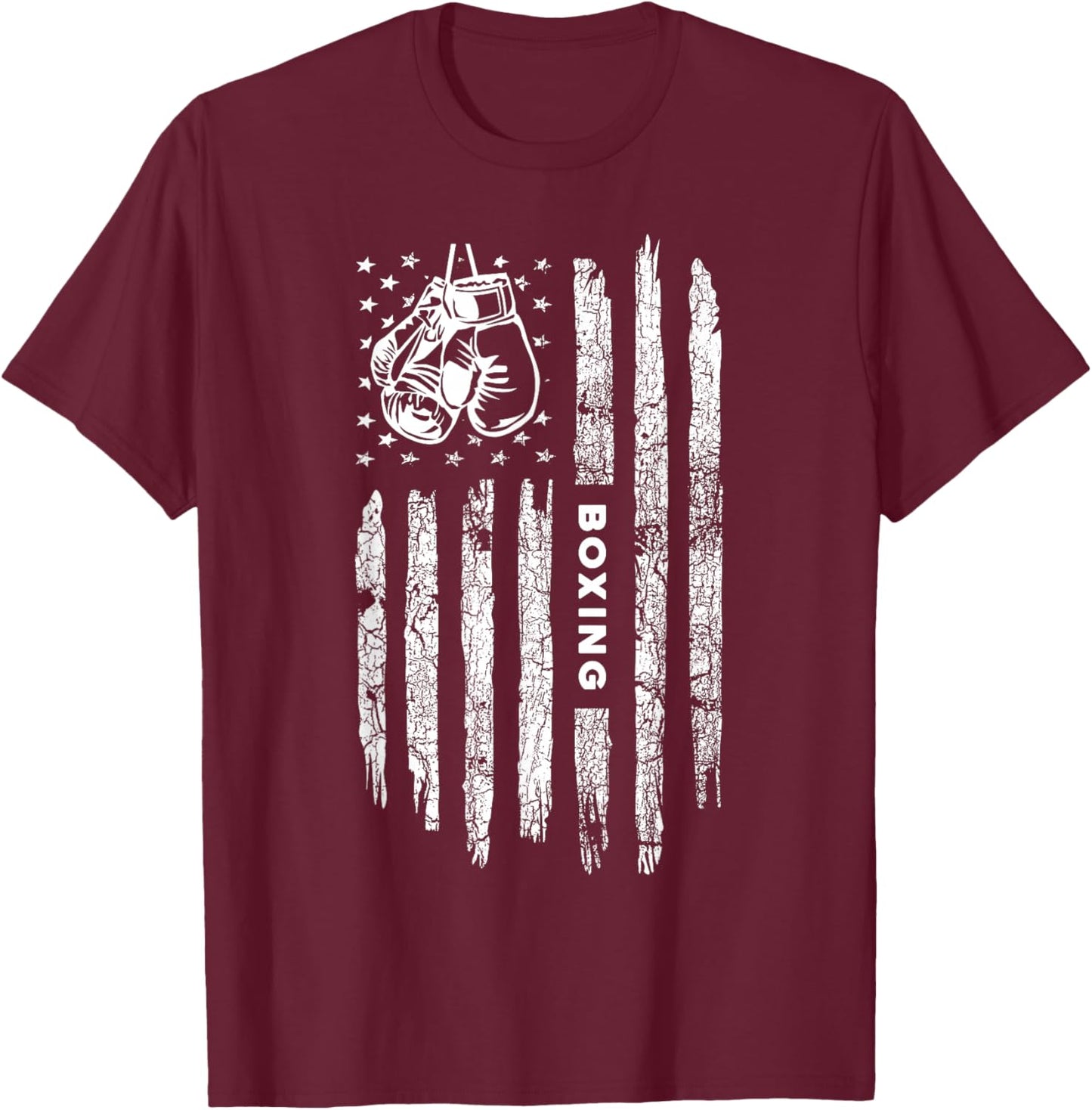 American Flag Boxing Distressed - Boxer Vintage Boxing Small T-Shirt - T-Shirt | Maroon