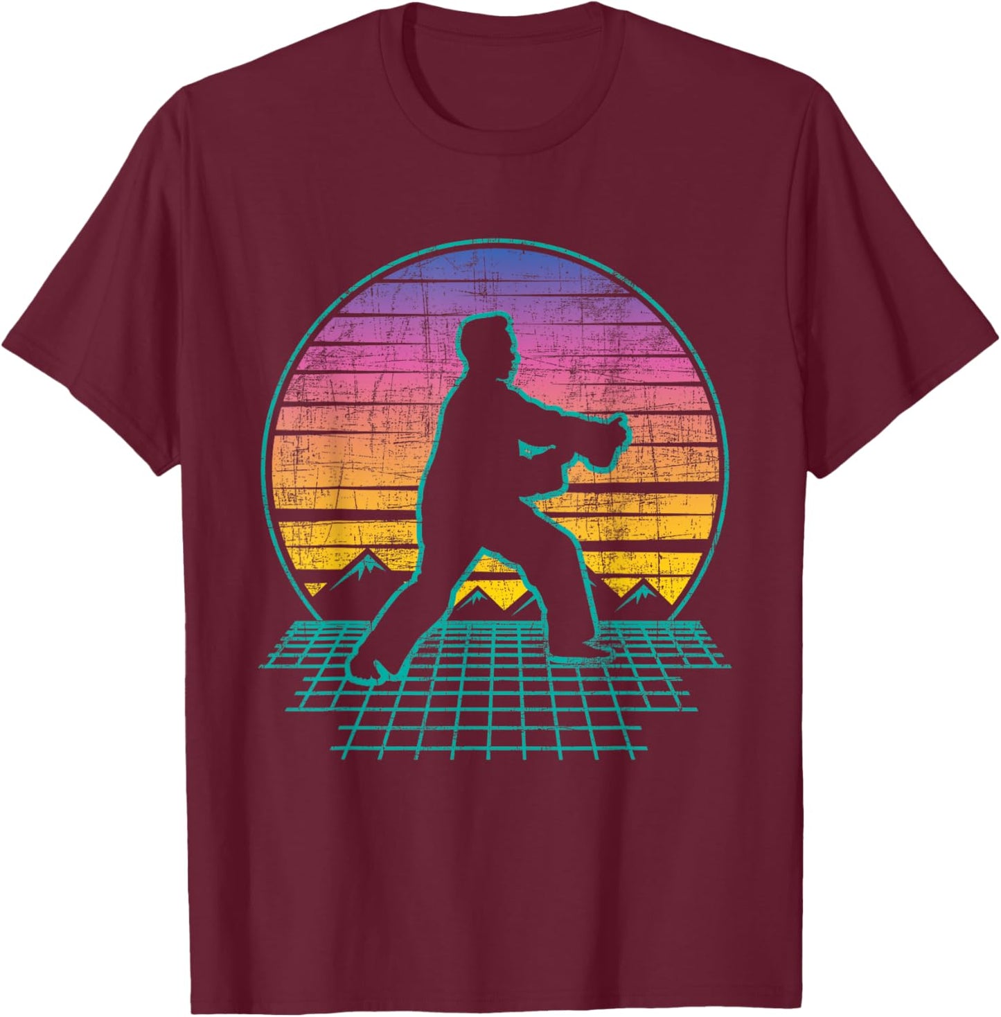 Retro Vintage Martial Arts - Tai Chi Instructor Yin Yang T-Shirt - T-Shirt | Maroon