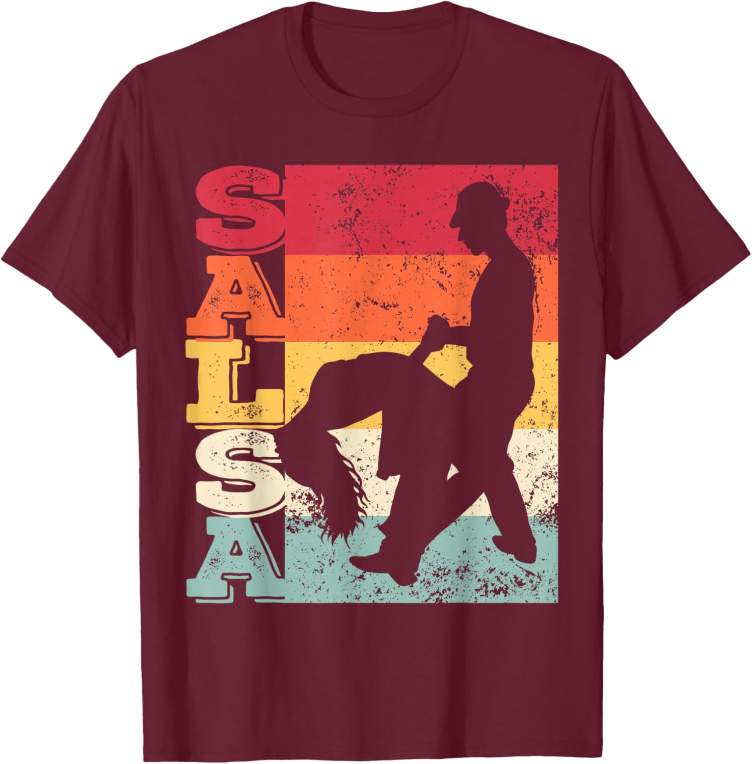 Salsa Festival Vintage Latin Dance for Salsero and Salsera T-Shirt - T-Shirt | Maroon
