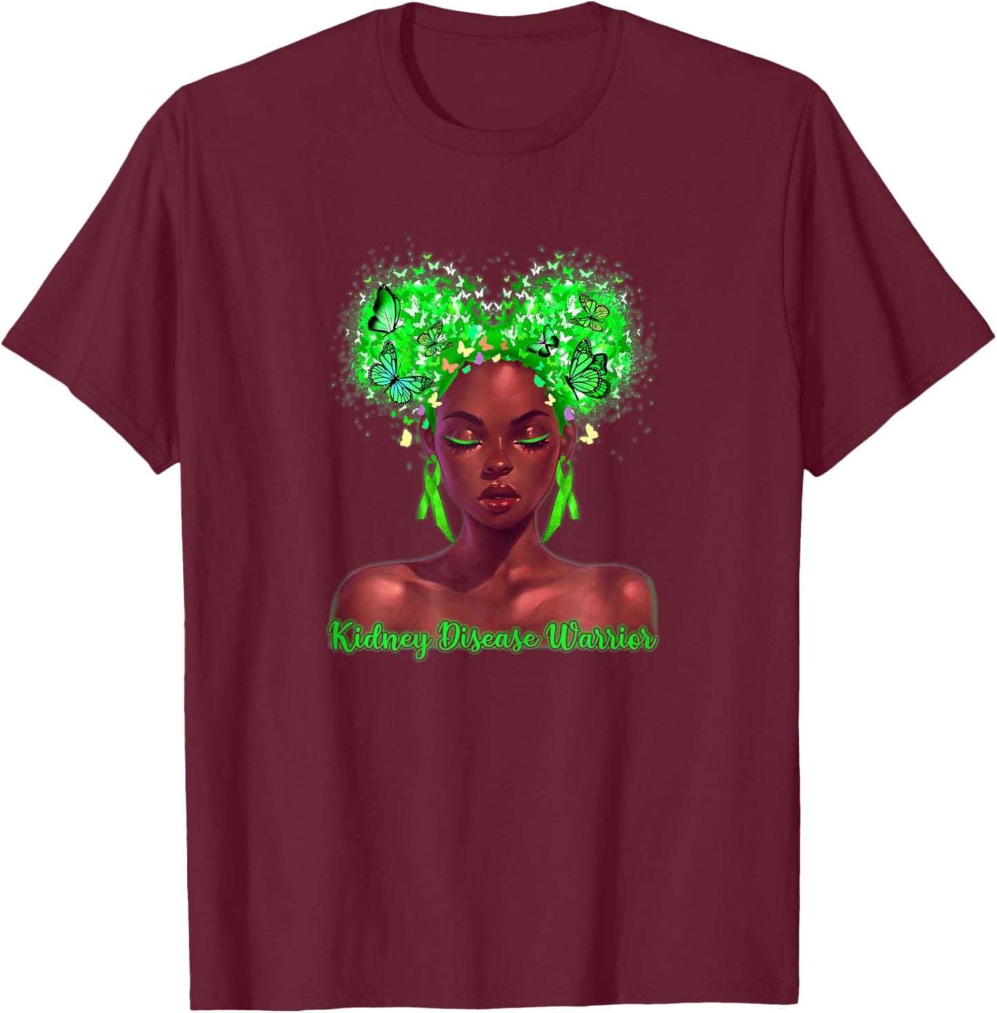 Kidney Disease Warrior Melanin Awareness T-Shirt - T-Shirt | Maroon